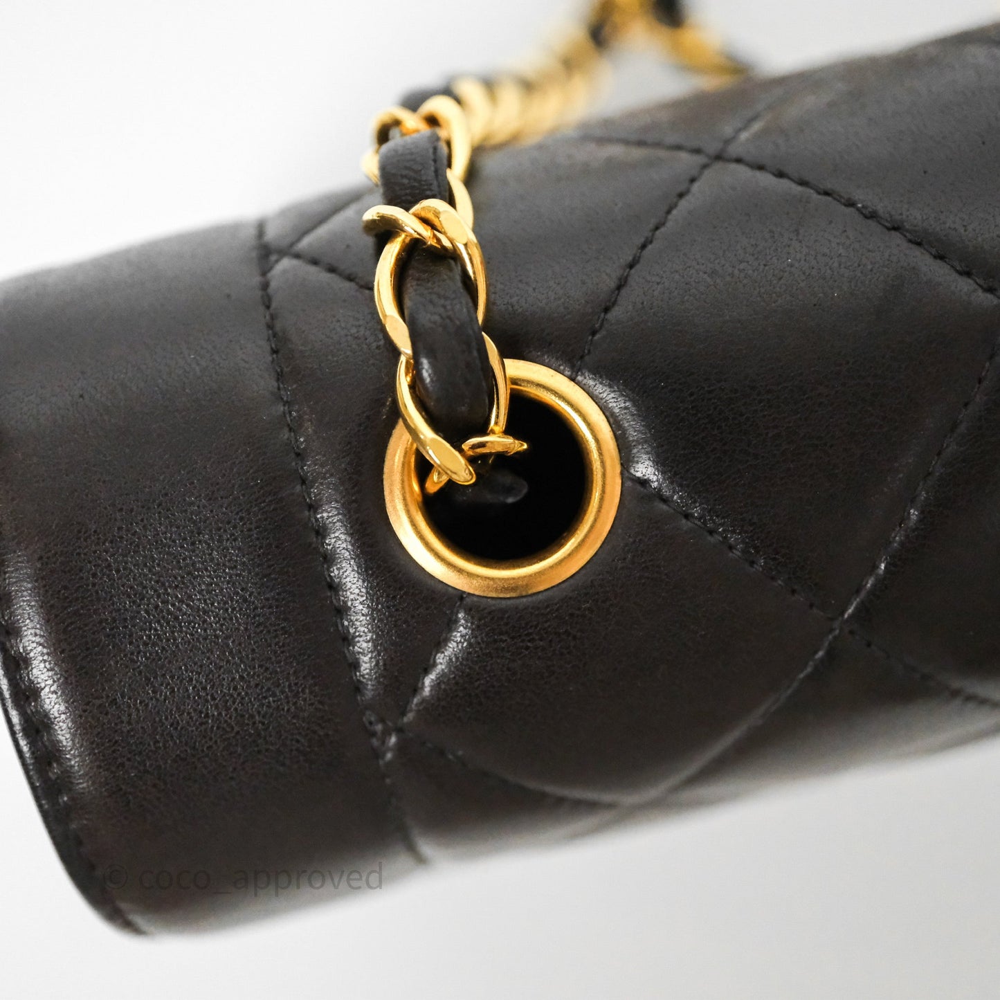 Chanel Vintage Small Diana Bag Quilted Black Lambskin 24K Gold Hardware