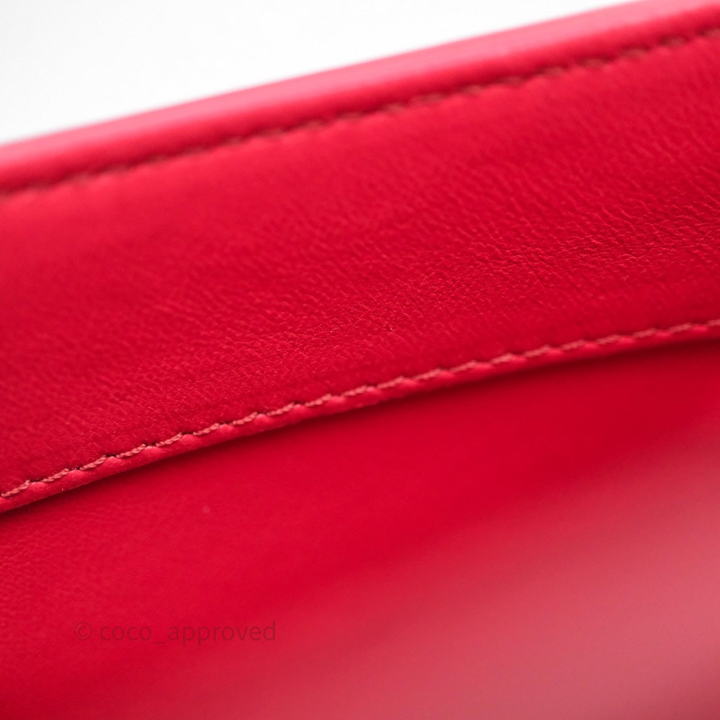 Chanel Small Coco Luxe Flap Bag Red Calfskin Aged Gold Hardware