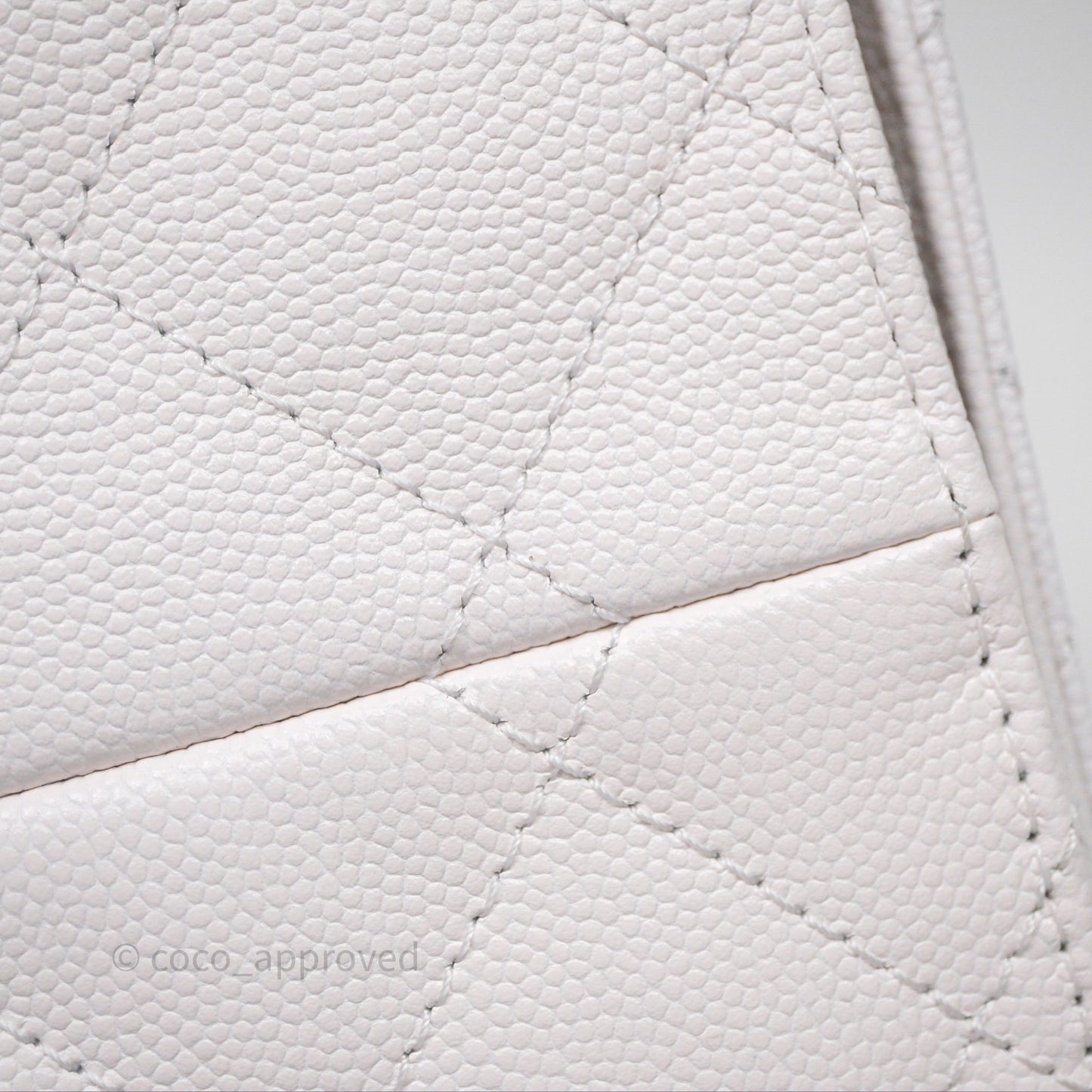 Chanel 25 Small White Caviar Aged Gold Hardware