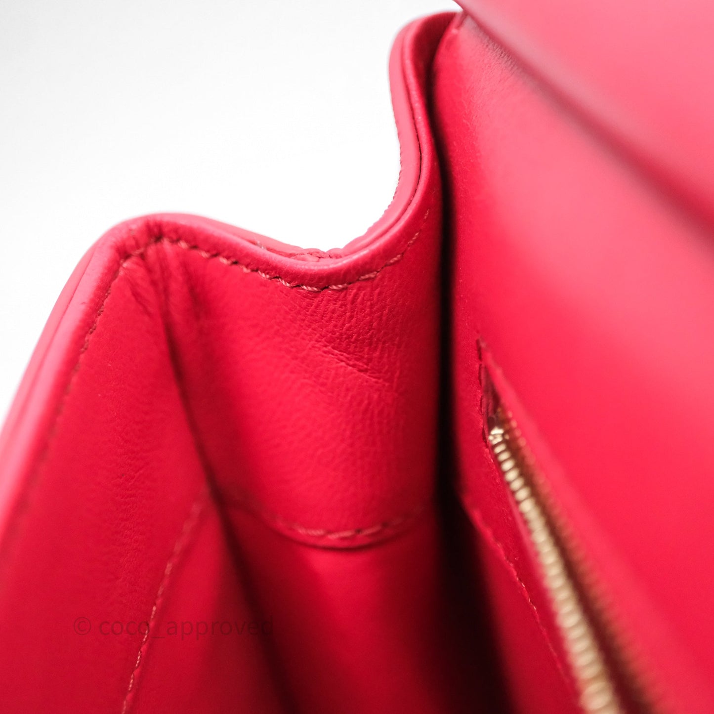 Chanel Small Coco Luxe Flap Bag Red Calfskin Aged Gold Hardware