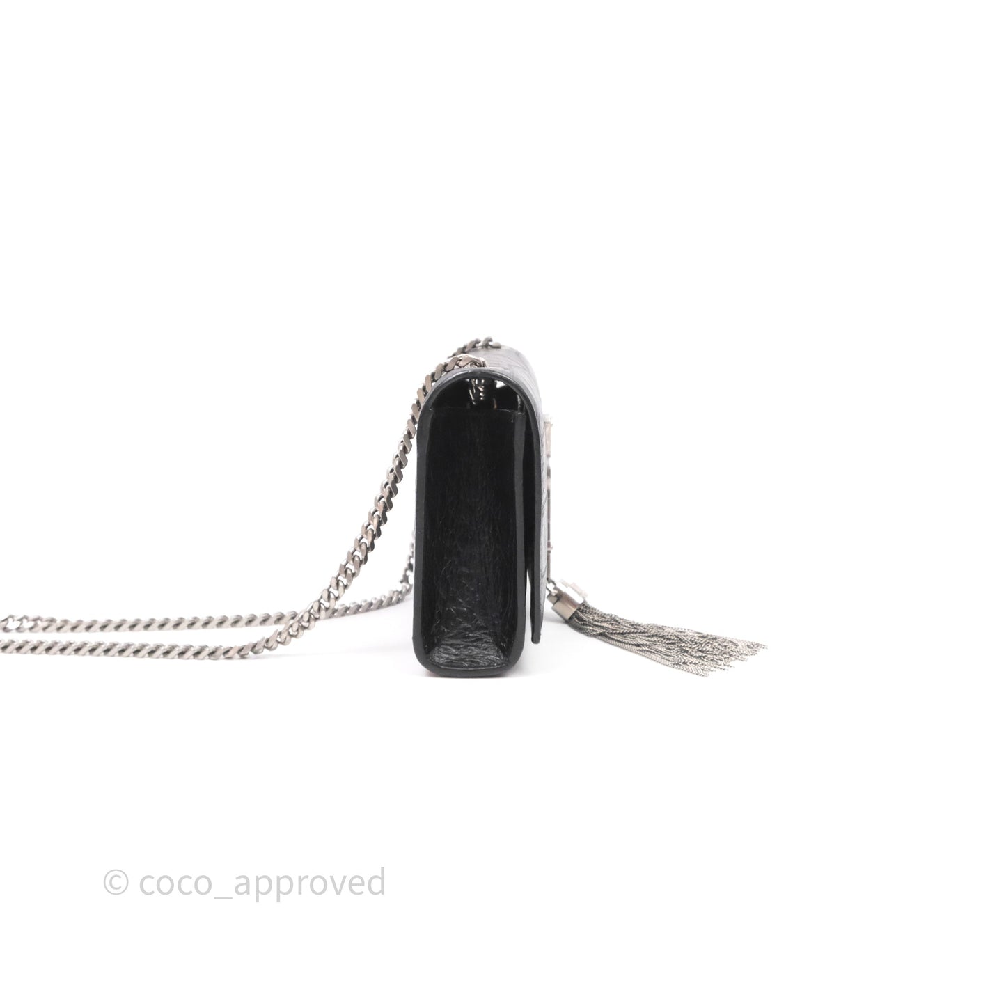 Saint Laurent Kate Tassel Bag Black Silver Hardware