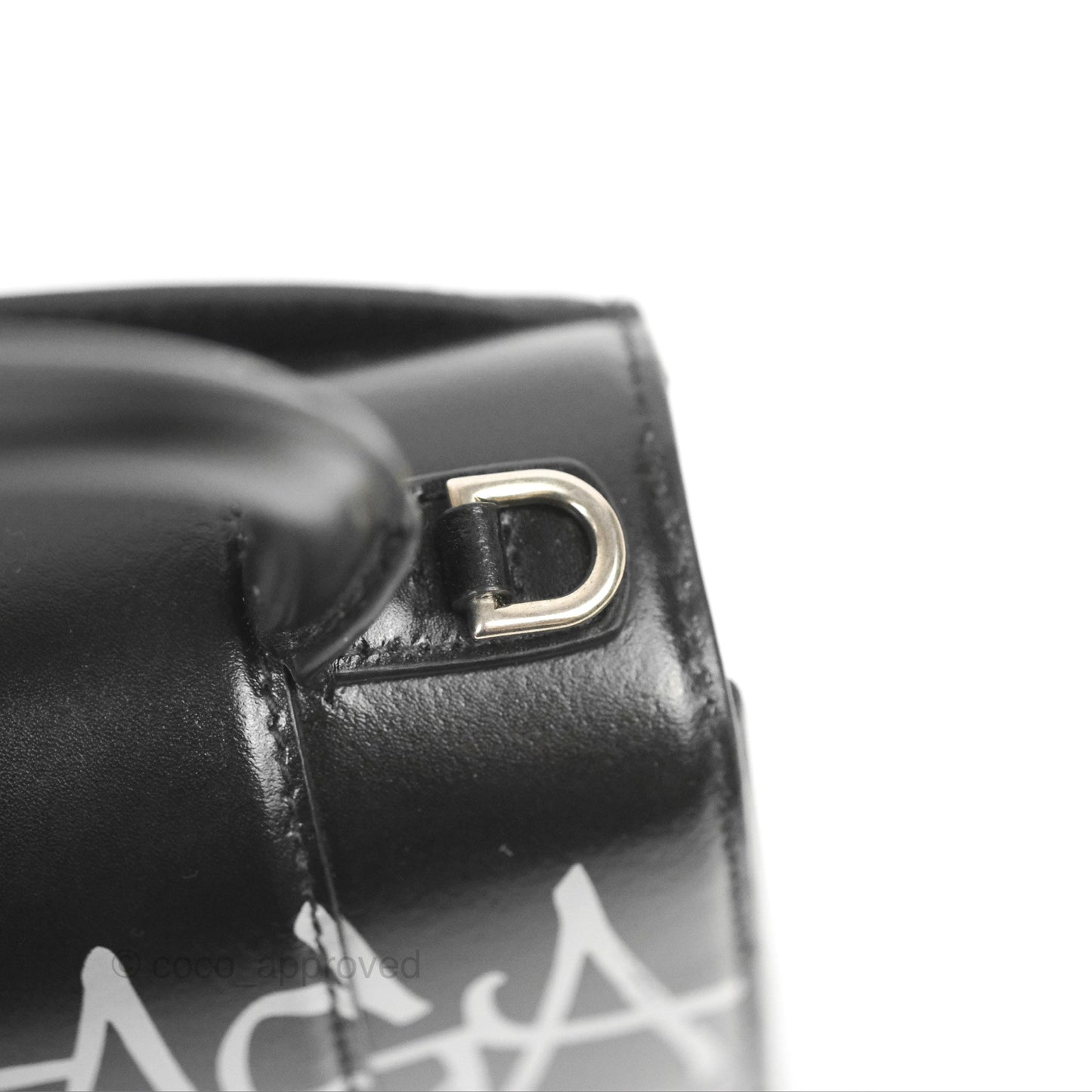 Balenciaga Small Hourglass Graffiti Top Handle Bag Black Calfskin