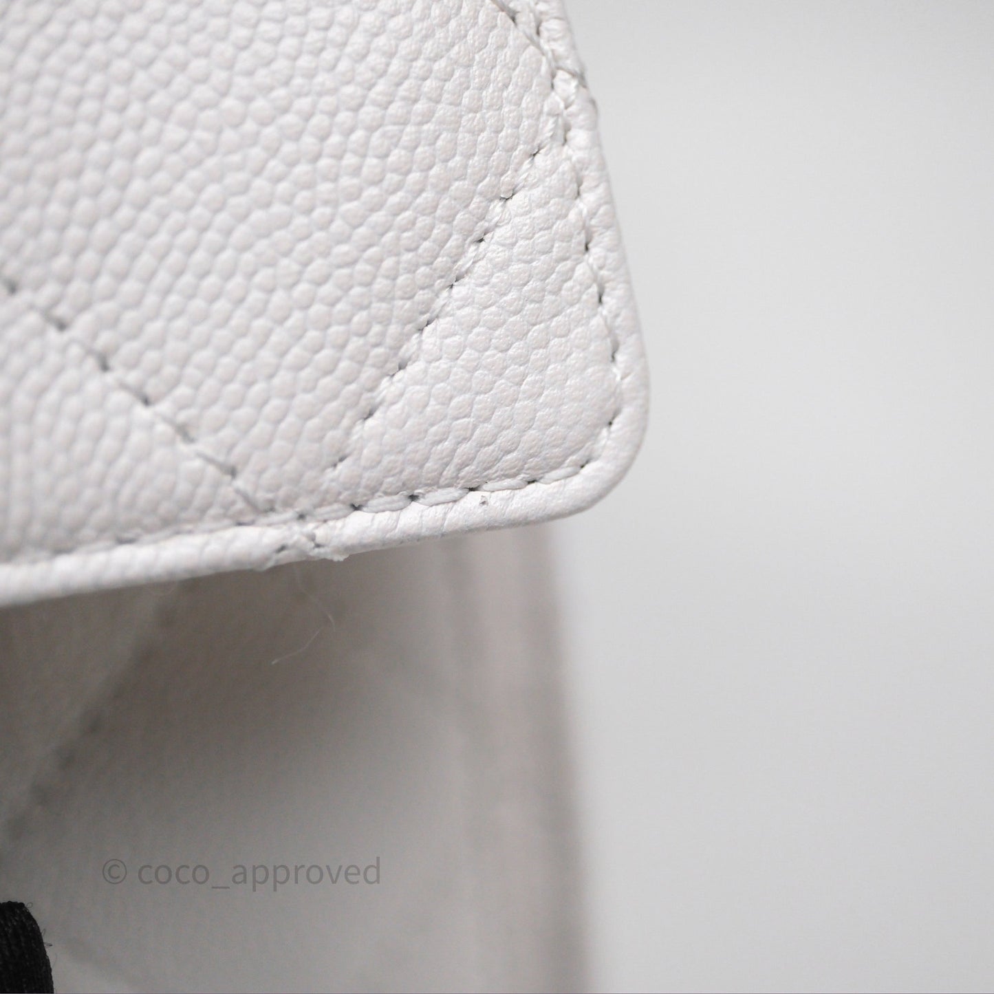 Chanel 25 Small White Caviar Aged Gold Hardware