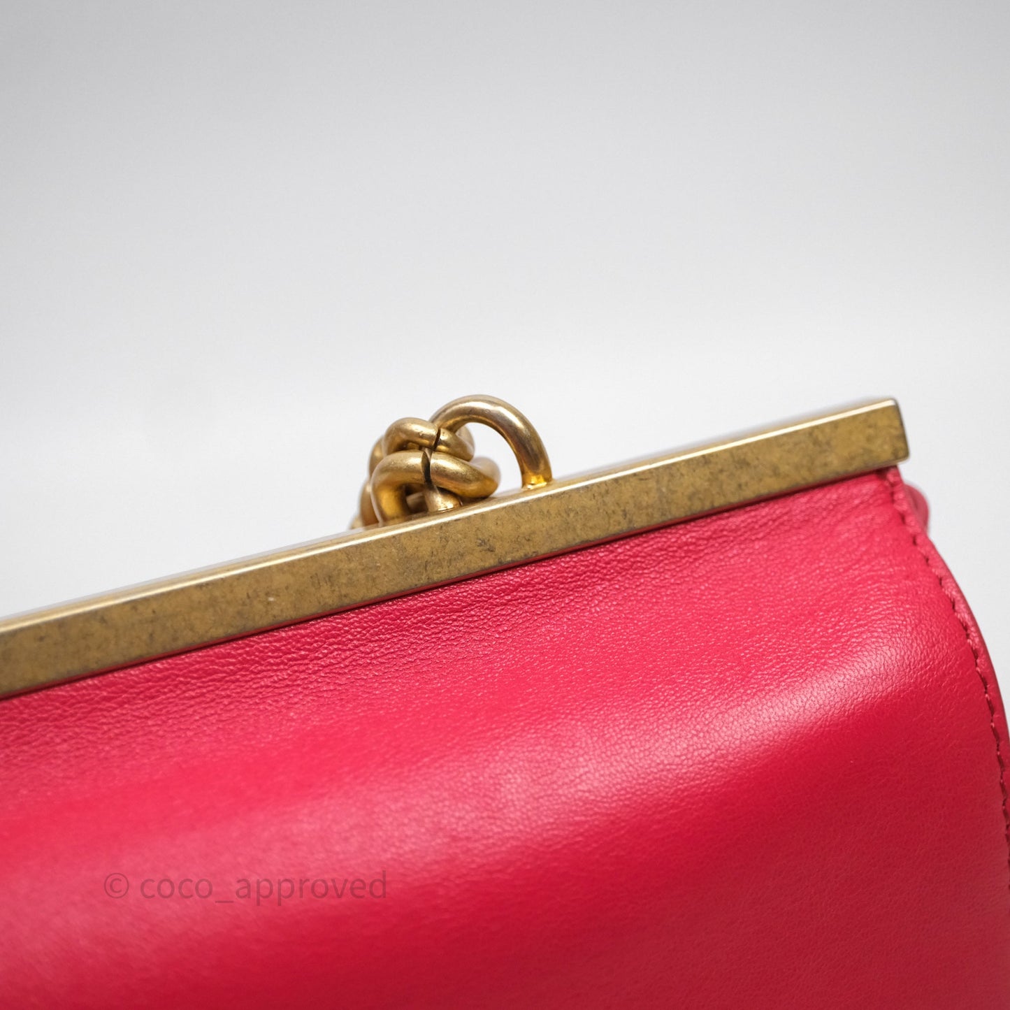 Chanel Small Coco Luxe Flap Bag Red Calfskin Aged Gold Hardware