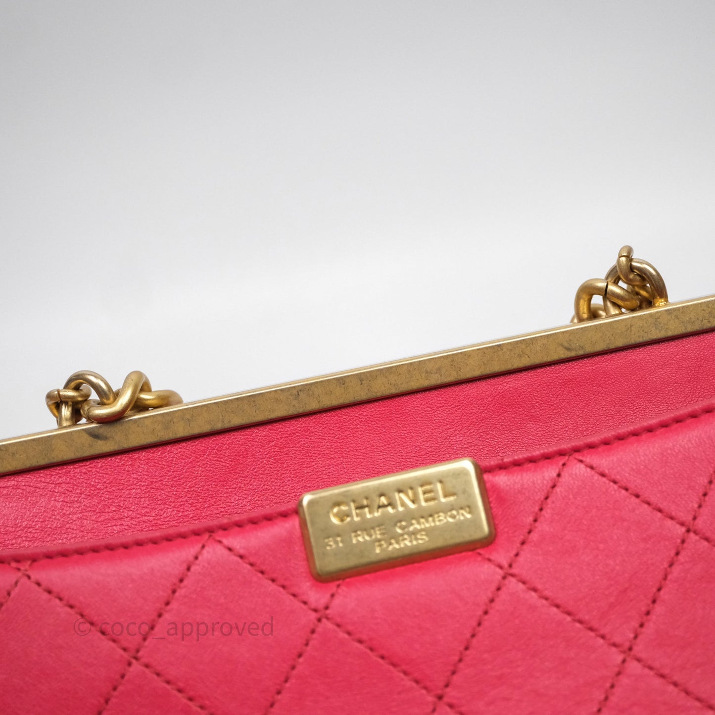Chanel Small Coco Luxe Flap Bag Red Calfskin Aged Gold Hardware