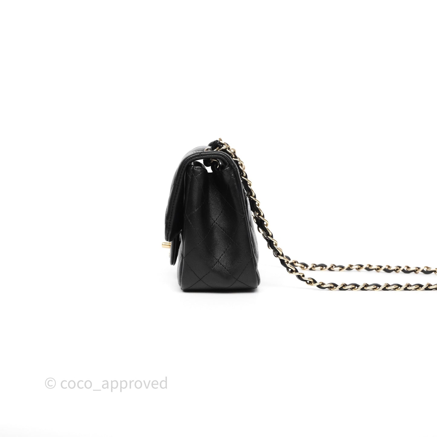 Chanel Mini Square Black Lambskin Gold Hardware
