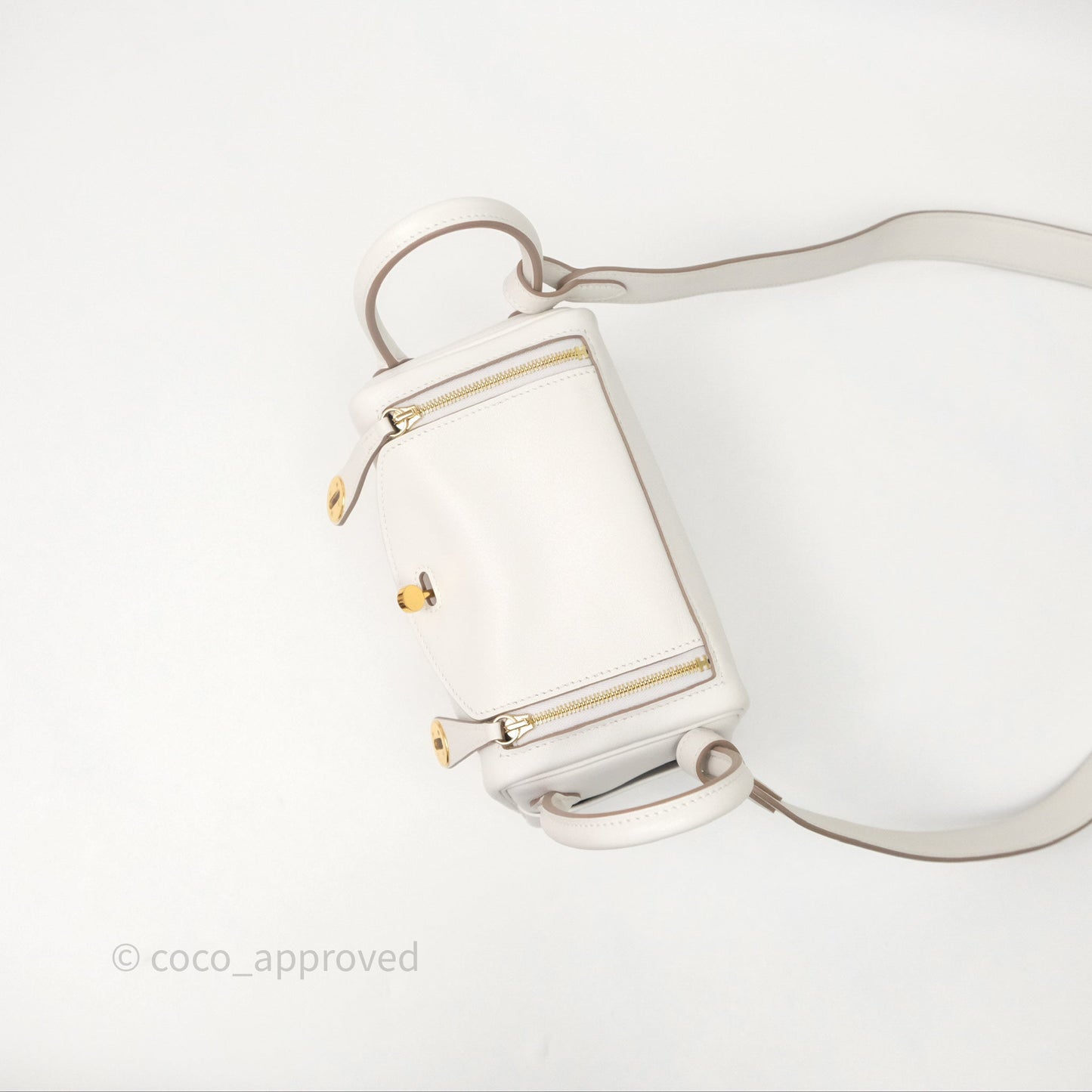 Hermès Mini Lindy 20 Gris Pale M4/ Gris Meyer 0L Swift Gold Hardware