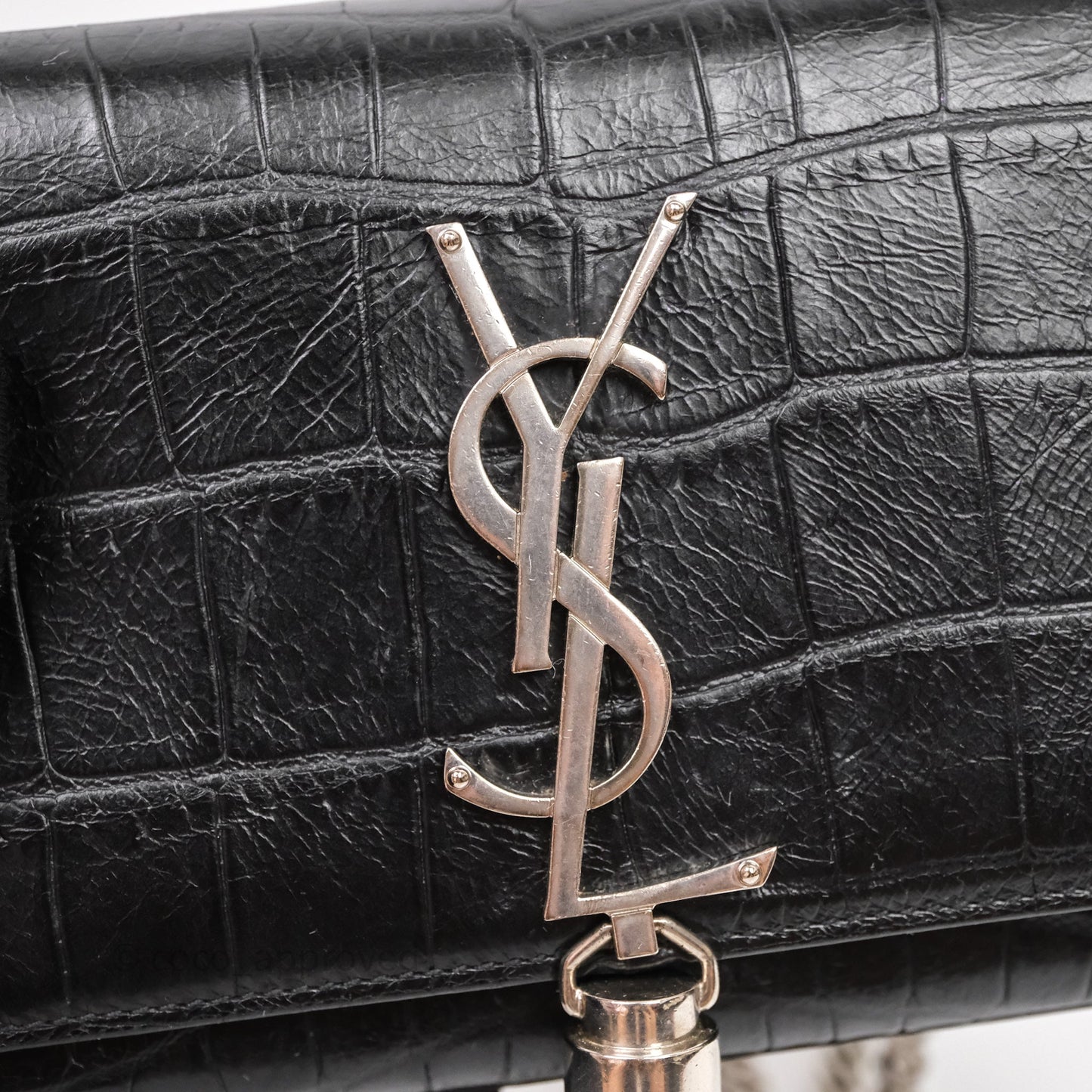 Saint Laurent Kate Tassel Bag Black Silver Hardware