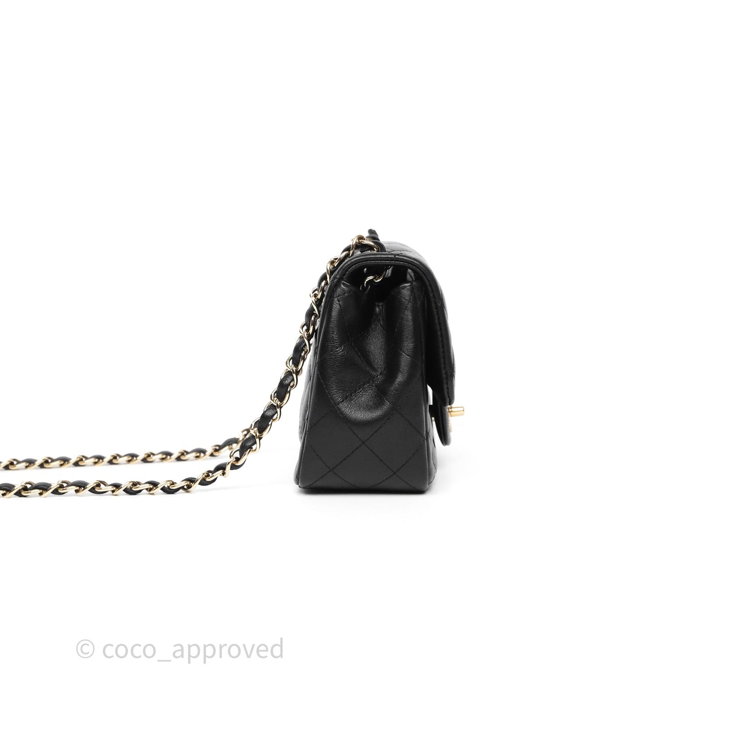 Chanel Mini Square Black Lambskin Gold Hardware