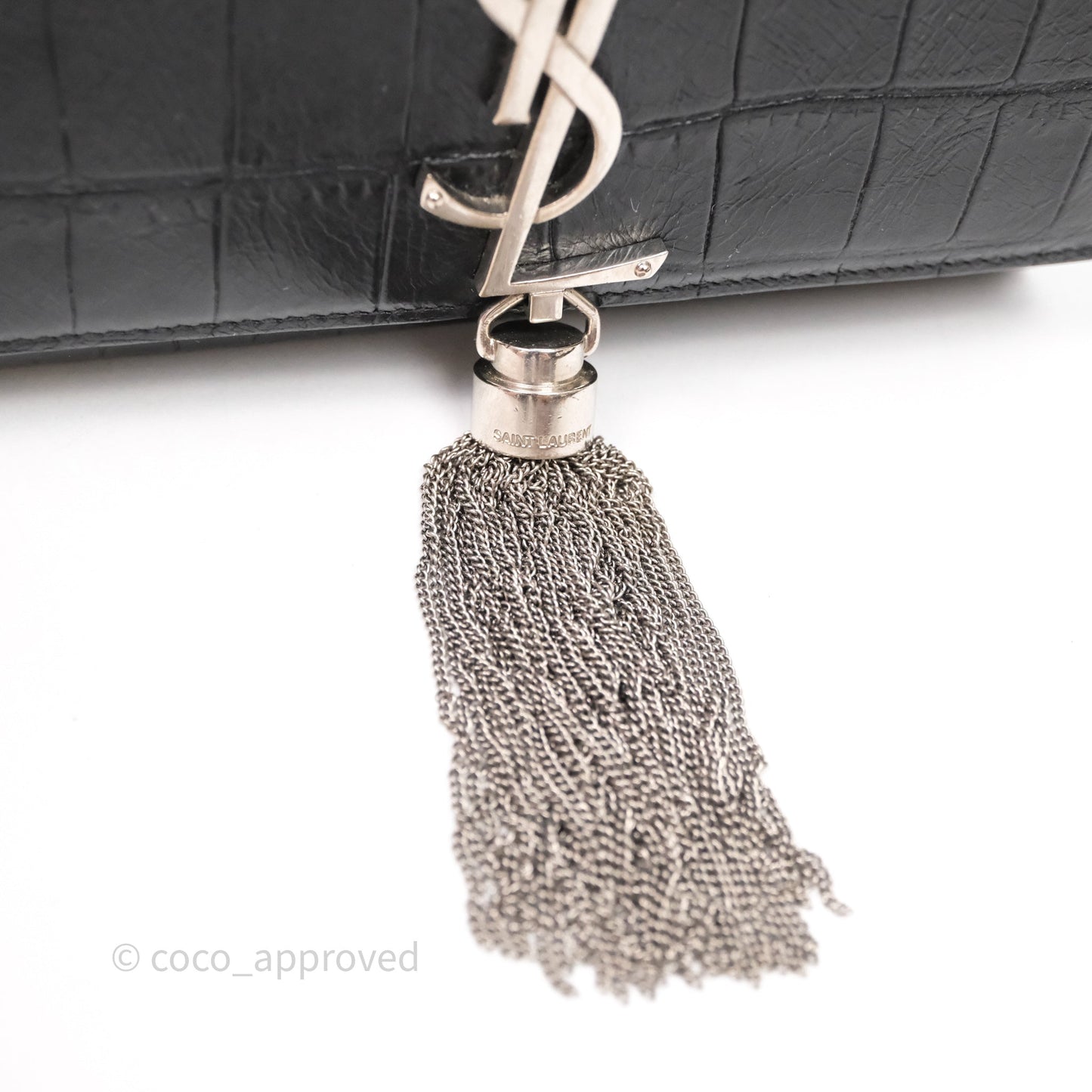 Saint Laurent Kate Tassel Bag Black Silver Hardware