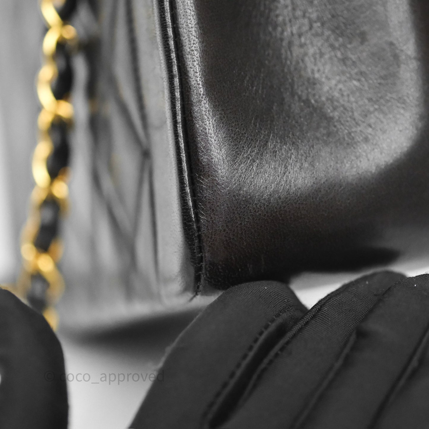 Chanel Vintage Small Diana Bag Quilted Black Lambskin 24K Gold Hardware