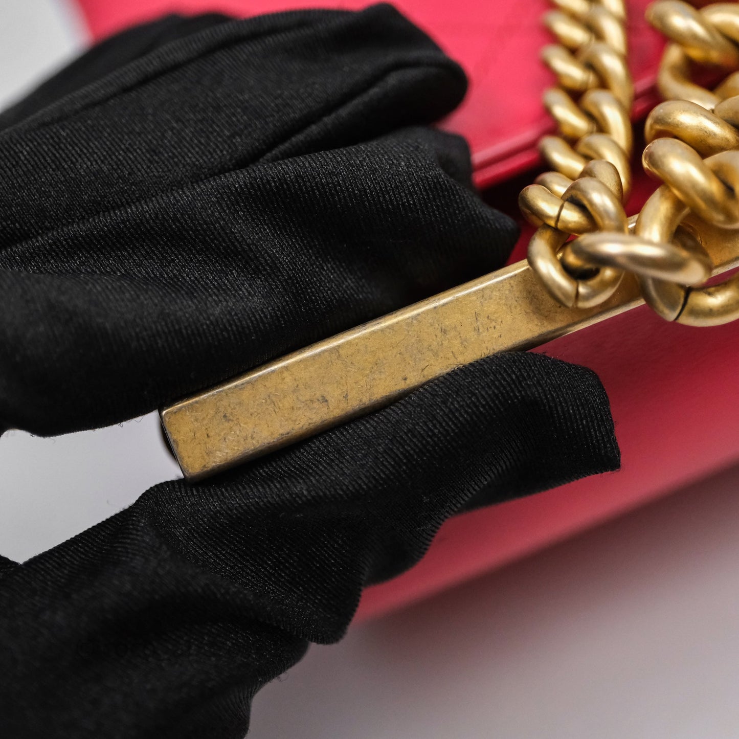 Chanel Small Coco Luxe Flap Bag Red Calfskin Aged Gold Hardware