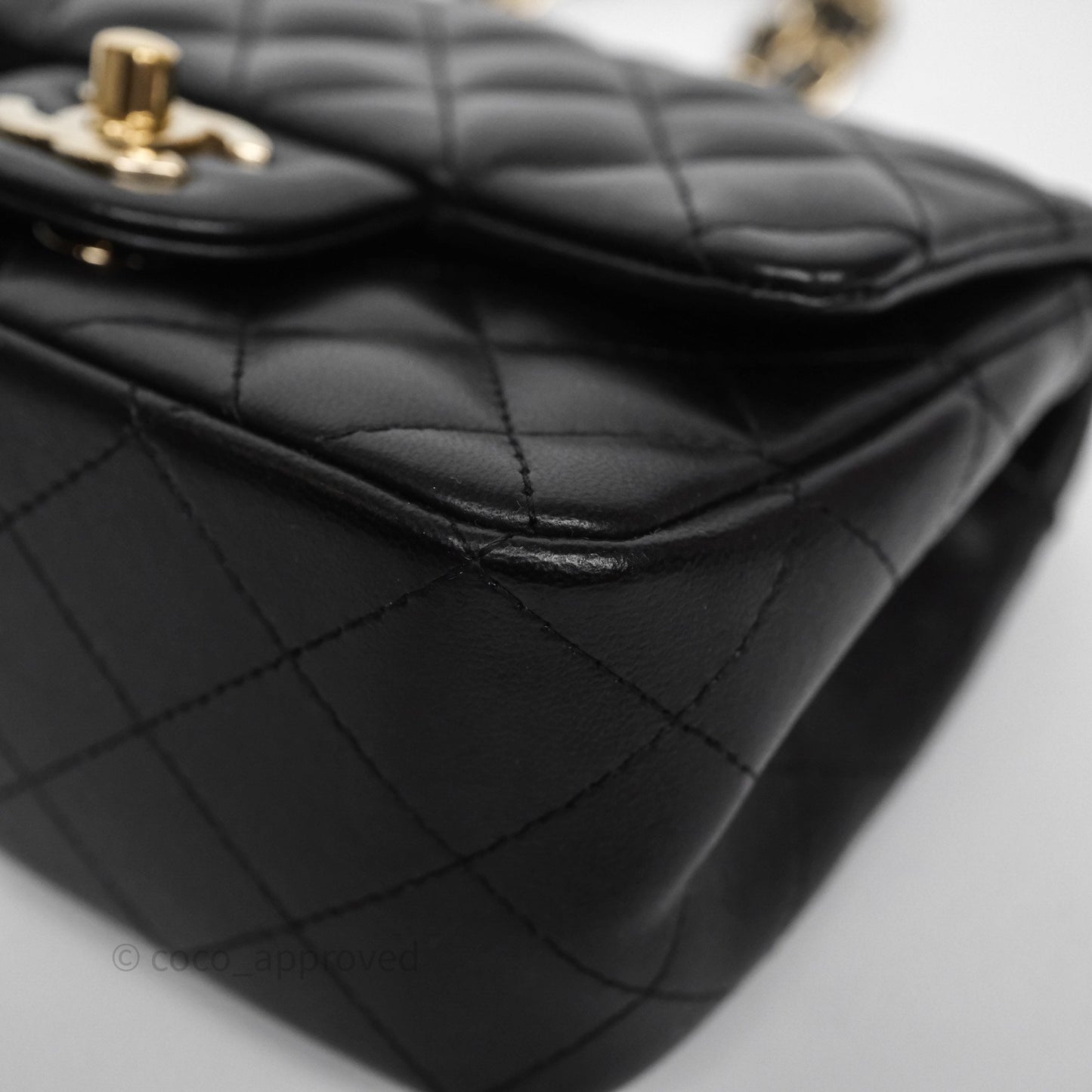 Chanel Mini Square Black Lambskin Gold Hardware