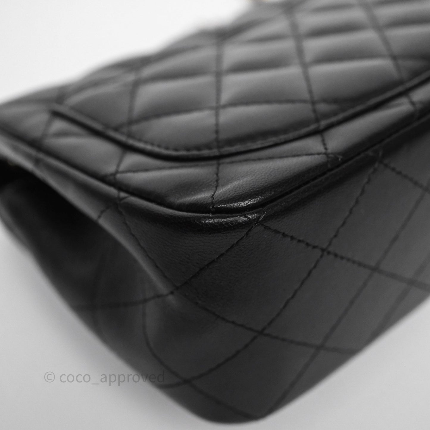 Chanel Mini Square Black Lambskin Gold Hardware