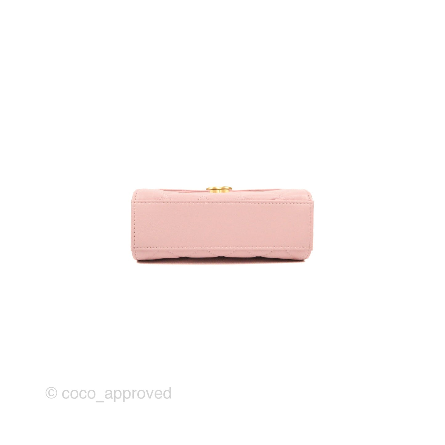 Chanel Enamel Top Handle Clutch with Chain Pink Lambskin Aged Gold Hardware 22B