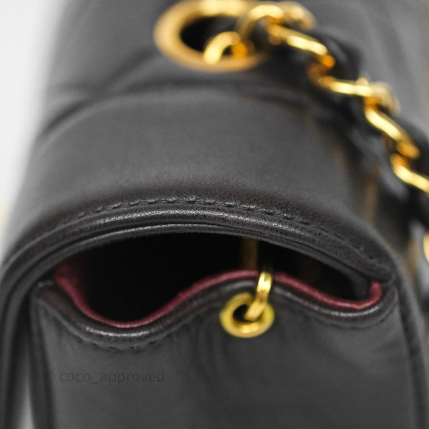 Chanel Vintage Small Diana Bag Quilted Black Lambskin 24K Gold Hardware