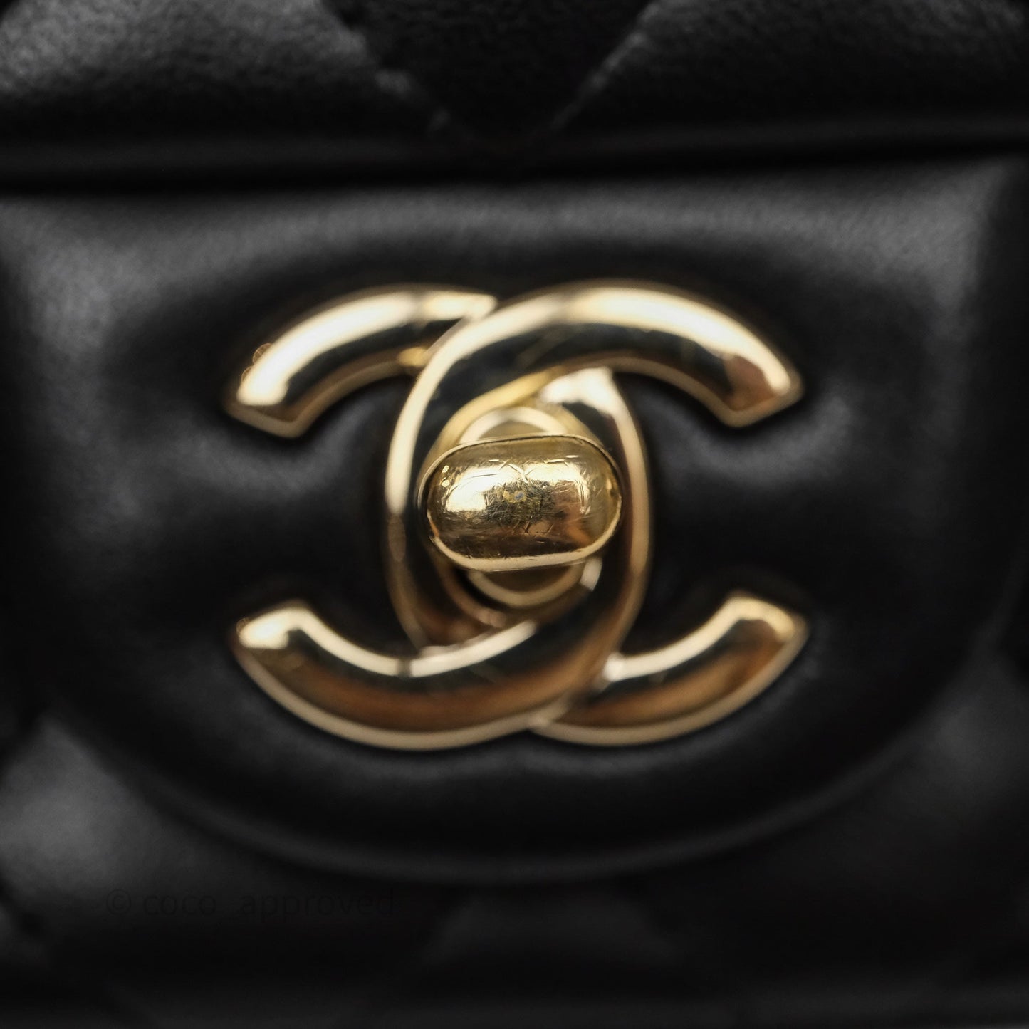 Chanel Mini Square Black Lambskin Gold Hardware