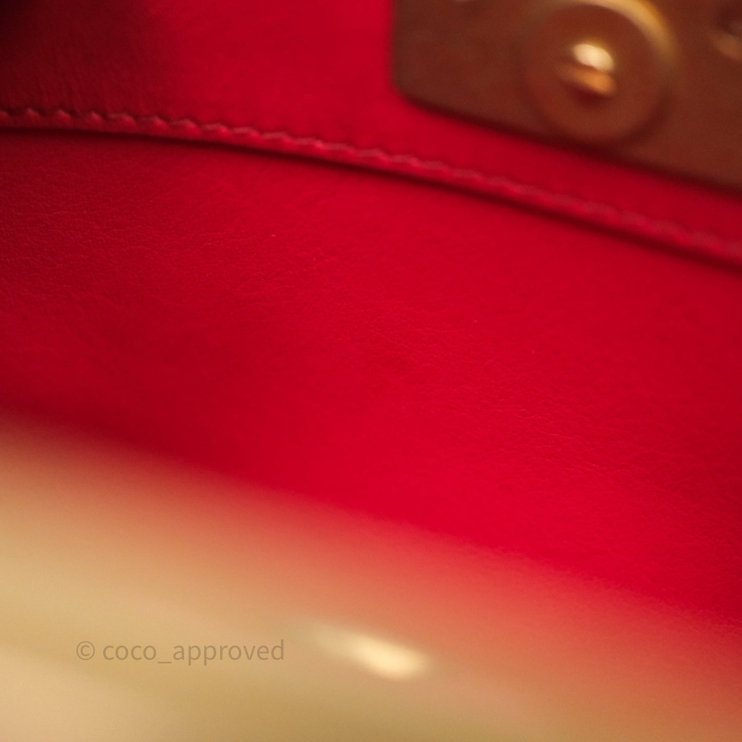 Chanel Small Coco Luxe Flap Bag Red Calfskin Aged Gold Hardware