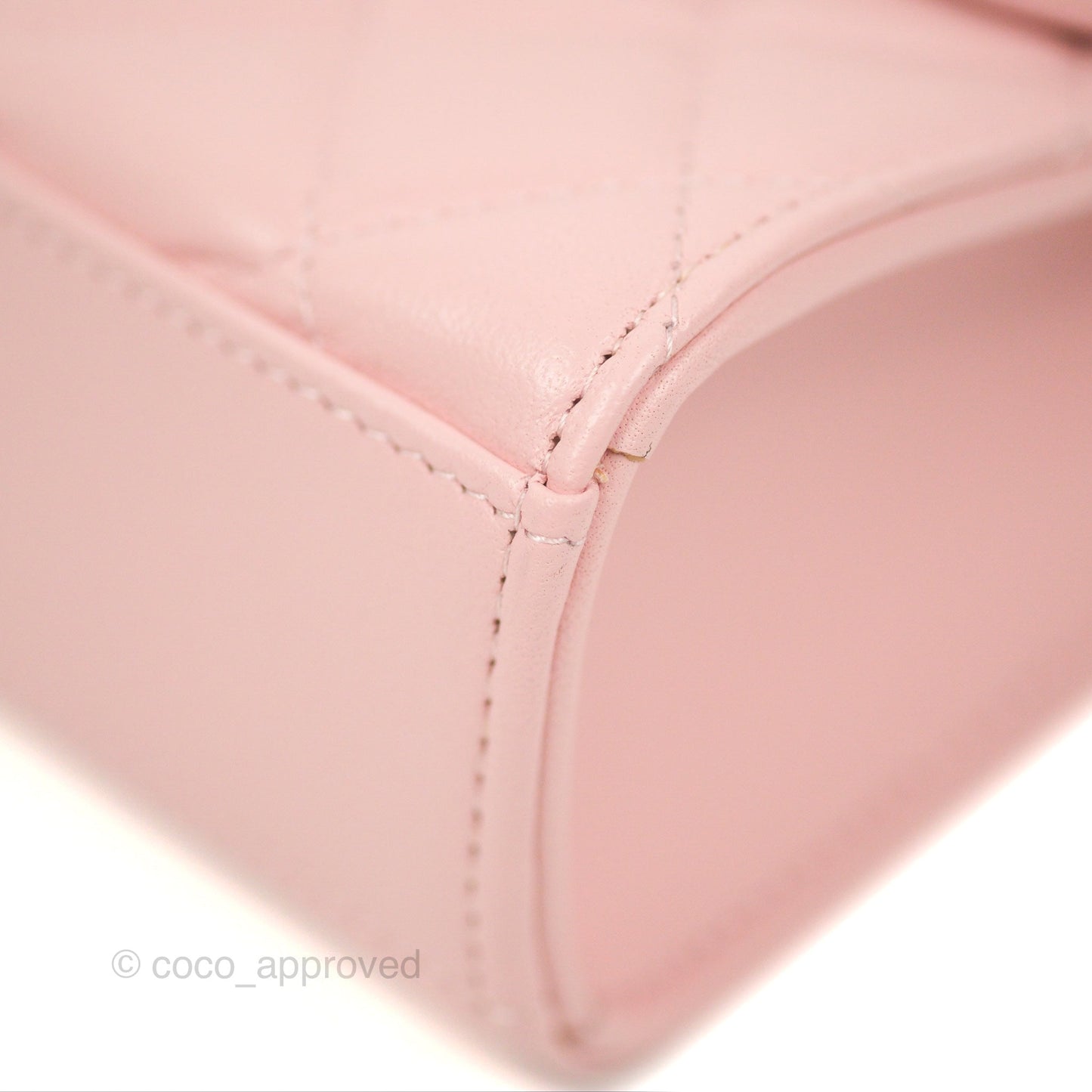 Chanel Enamel Top Handle Clutch with Chain Pink Lambskin Aged Gold Hardware 22B