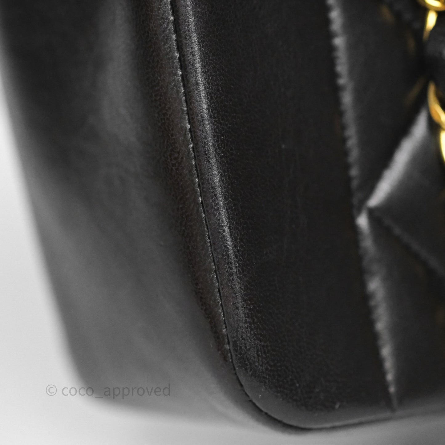 Chanel Vintage Small Diana Bag Quilted Black Lambskin 24K Gold Hardware
