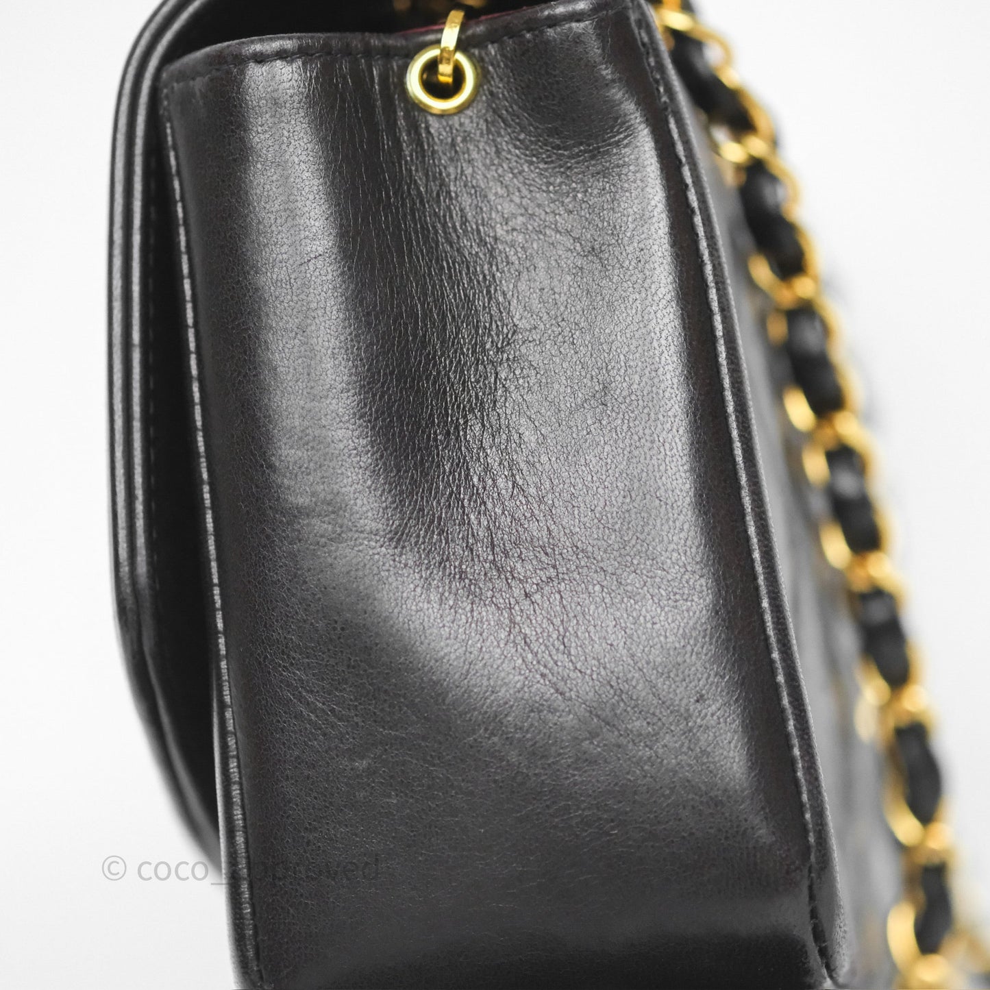 Chanel Vintage Small Diana Bag Quilted Black Lambskin 24K Gold Hardware