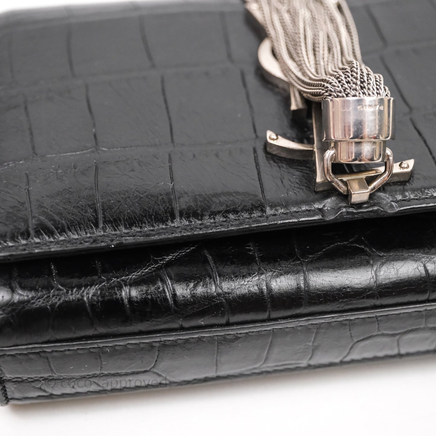 Saint Laurent Kate Tassel Bag Black Silver Hardware