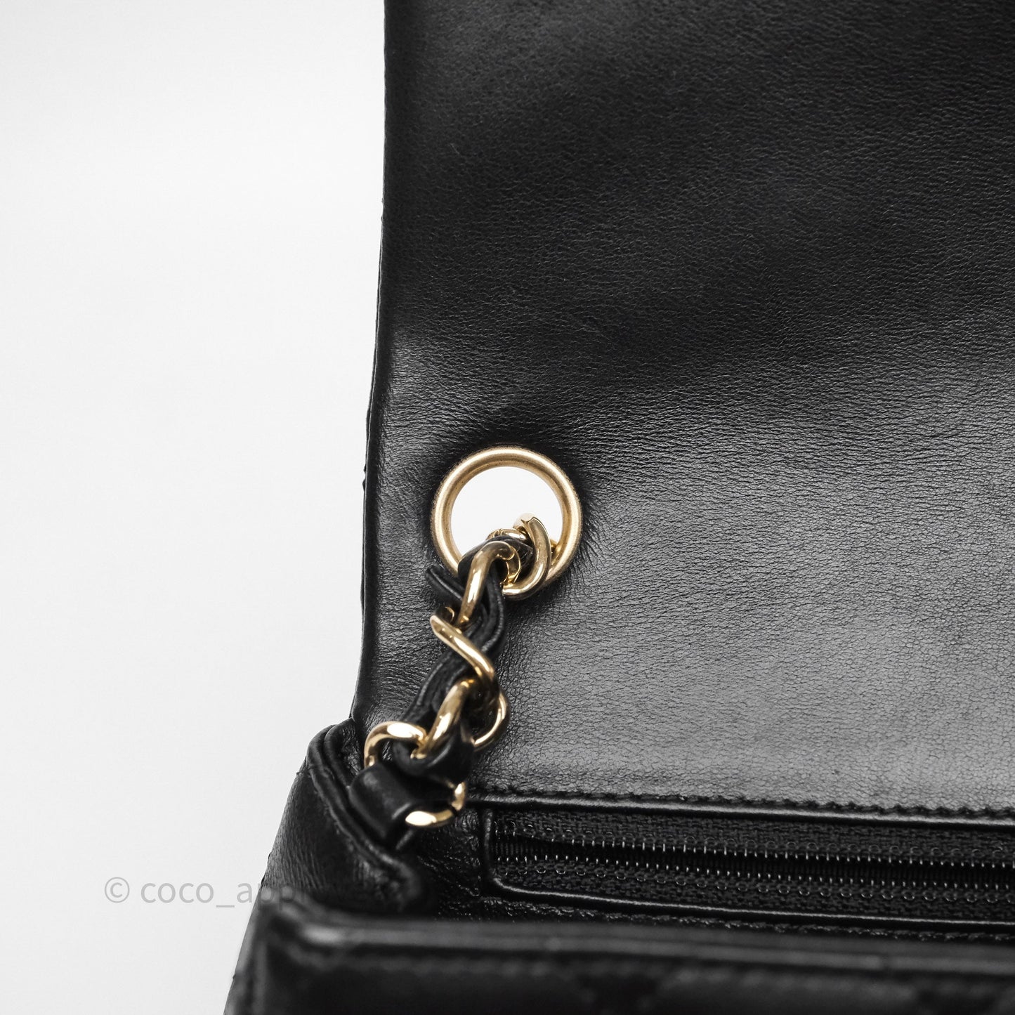 Chanel Mini Square Black Lambskin Gold Hardware