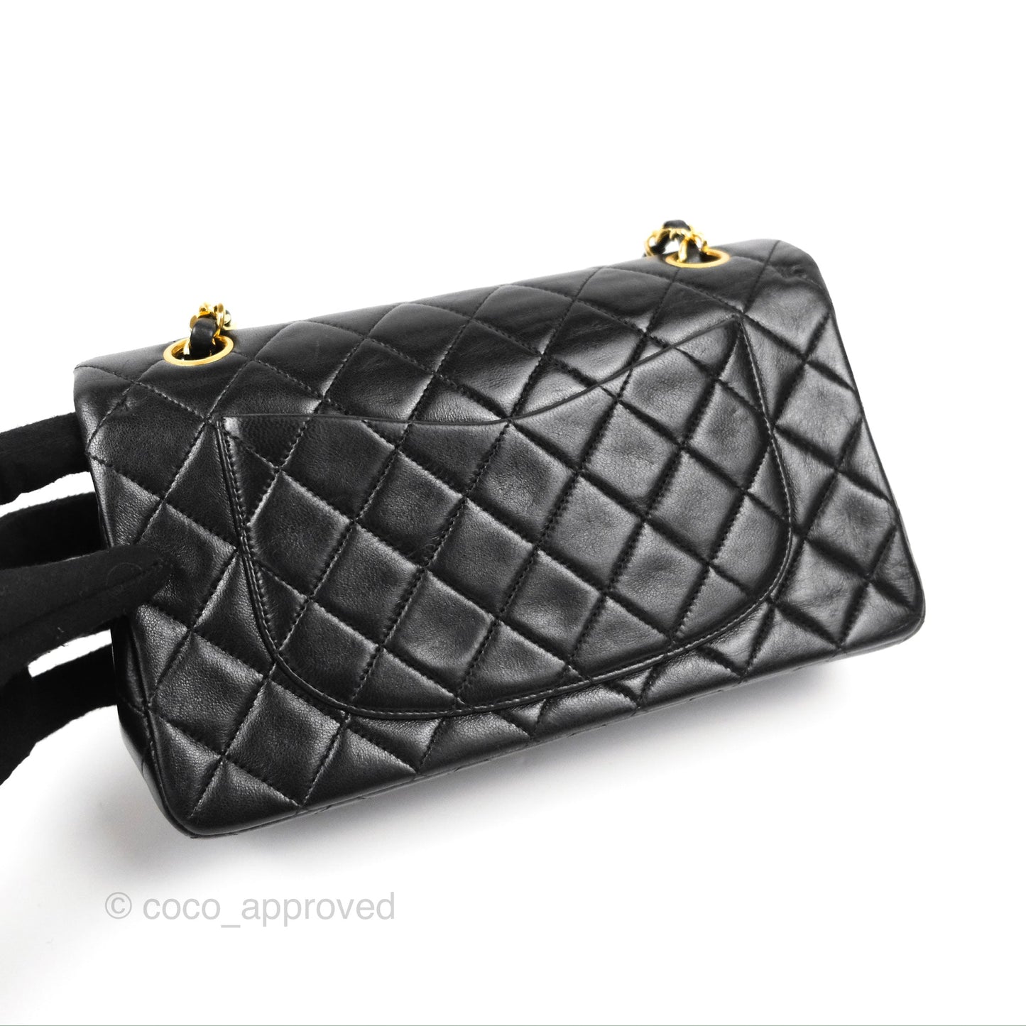 Chanel Vintage Small Classic Flap Black Lambskin 24K Gold Hardware