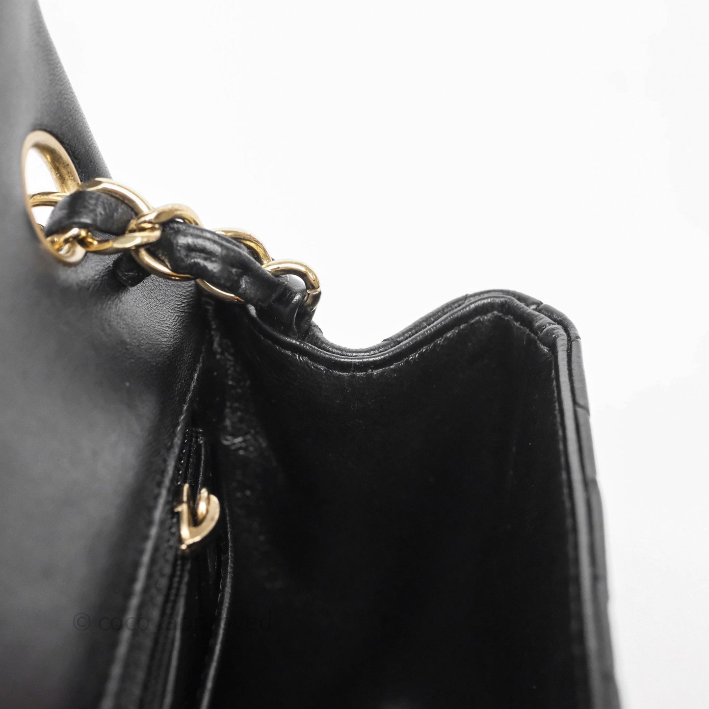 Chanel Mini Square Black Lambskin Gold Hardware