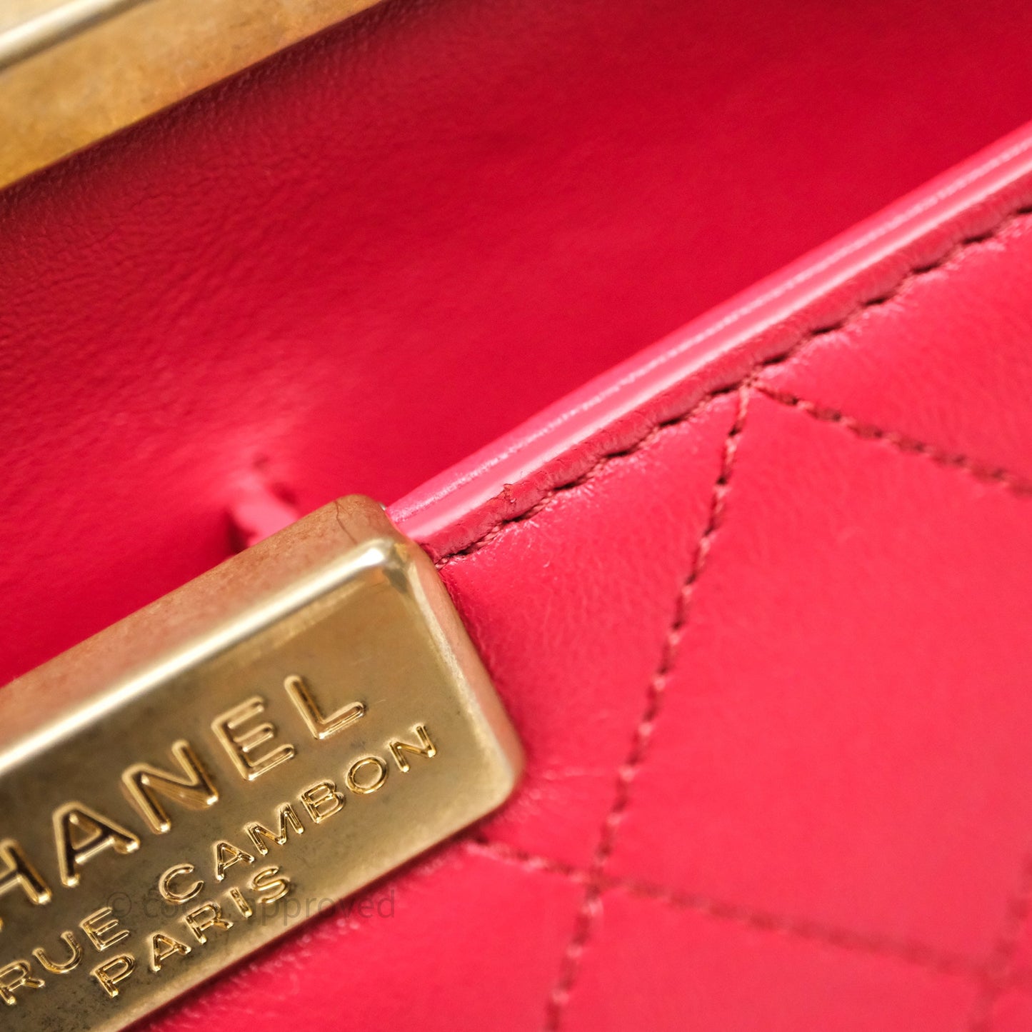 Chanel Small Coco Luxe Flap Bag Red Calfskin Aged Gold Hardware