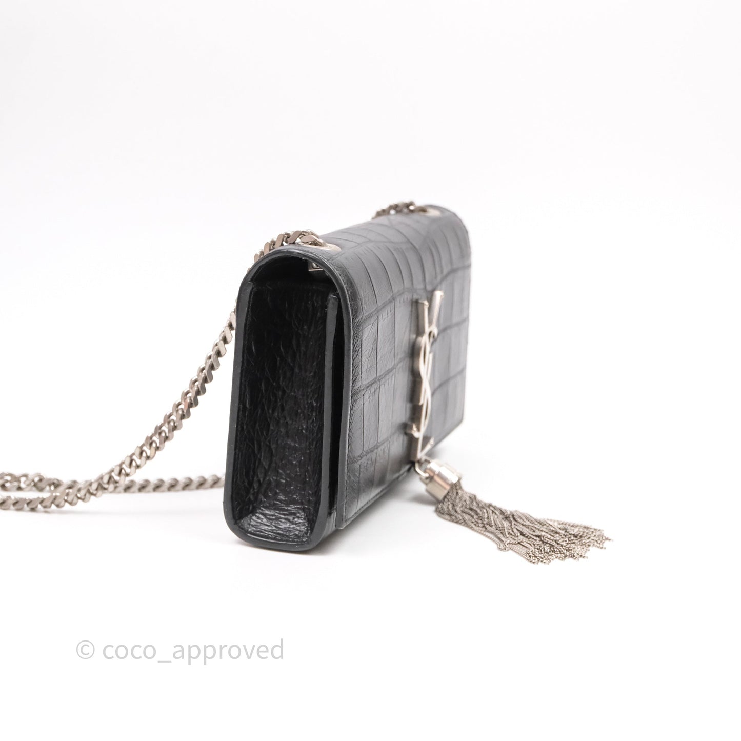Saint Laurent Kate Tassel Bag Black Silver Hardware