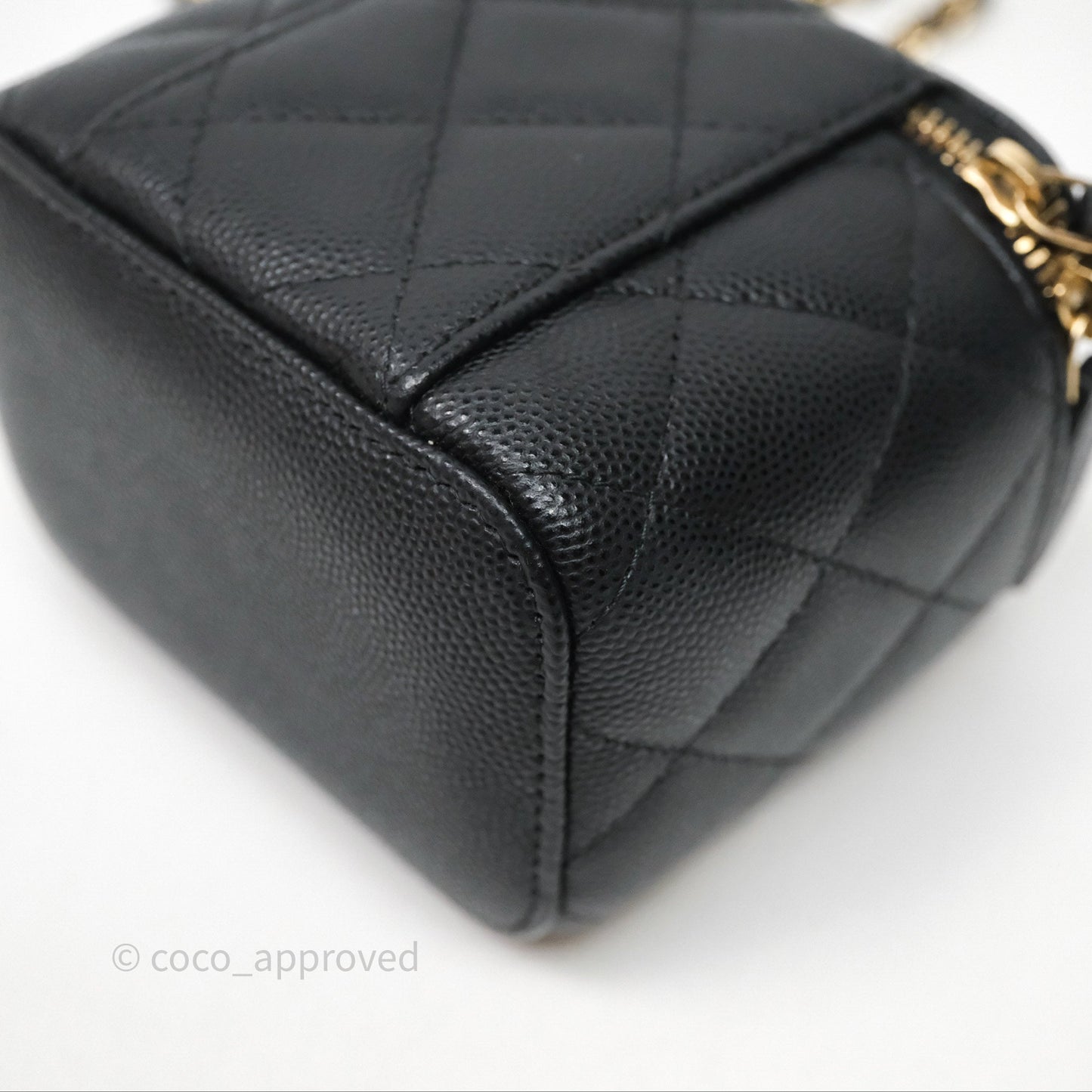 Chanel Mini Vanity With Chain Black Caviar Gold Hardware