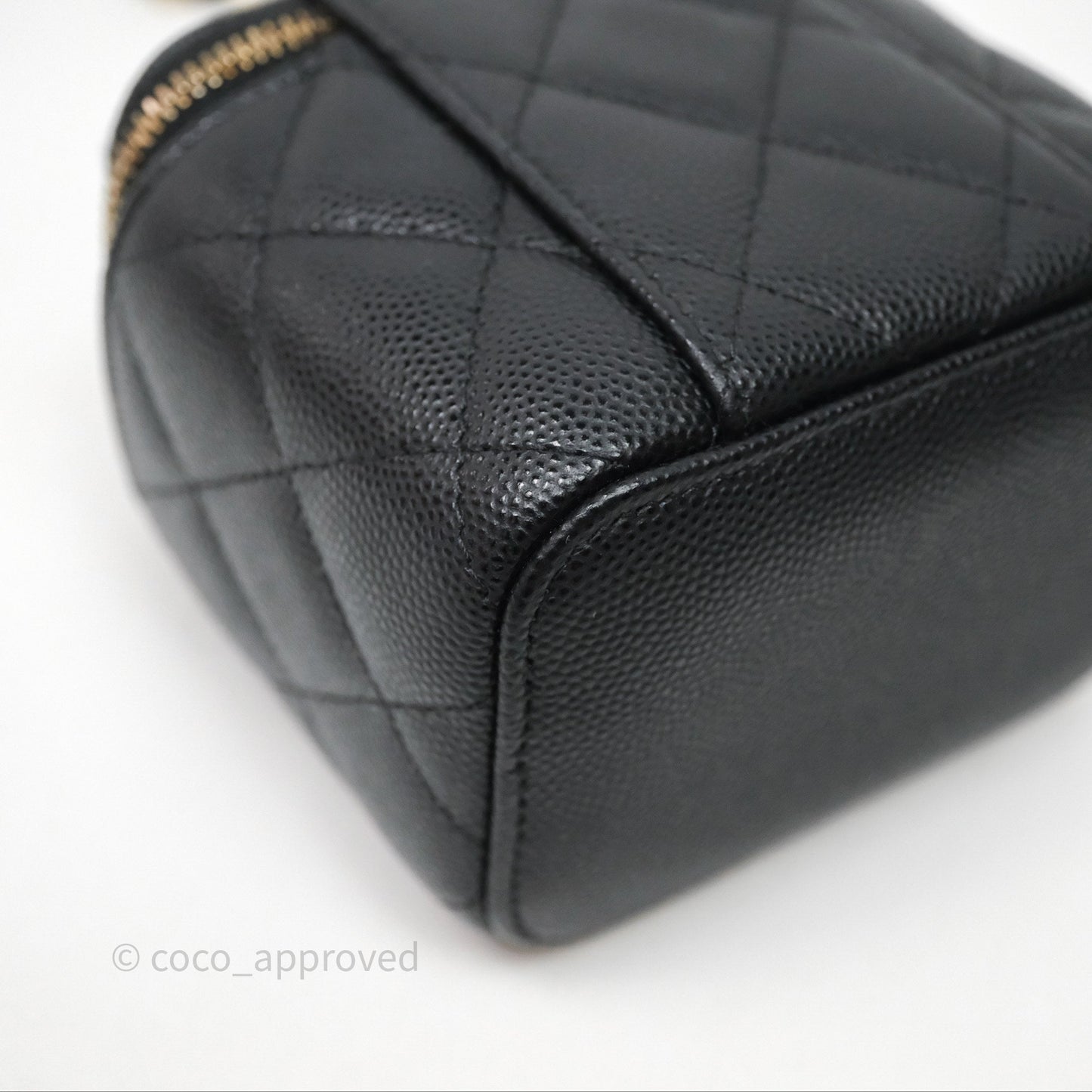 Chanel Mini Vanity With Chain Black Caviar Gold Hardware
