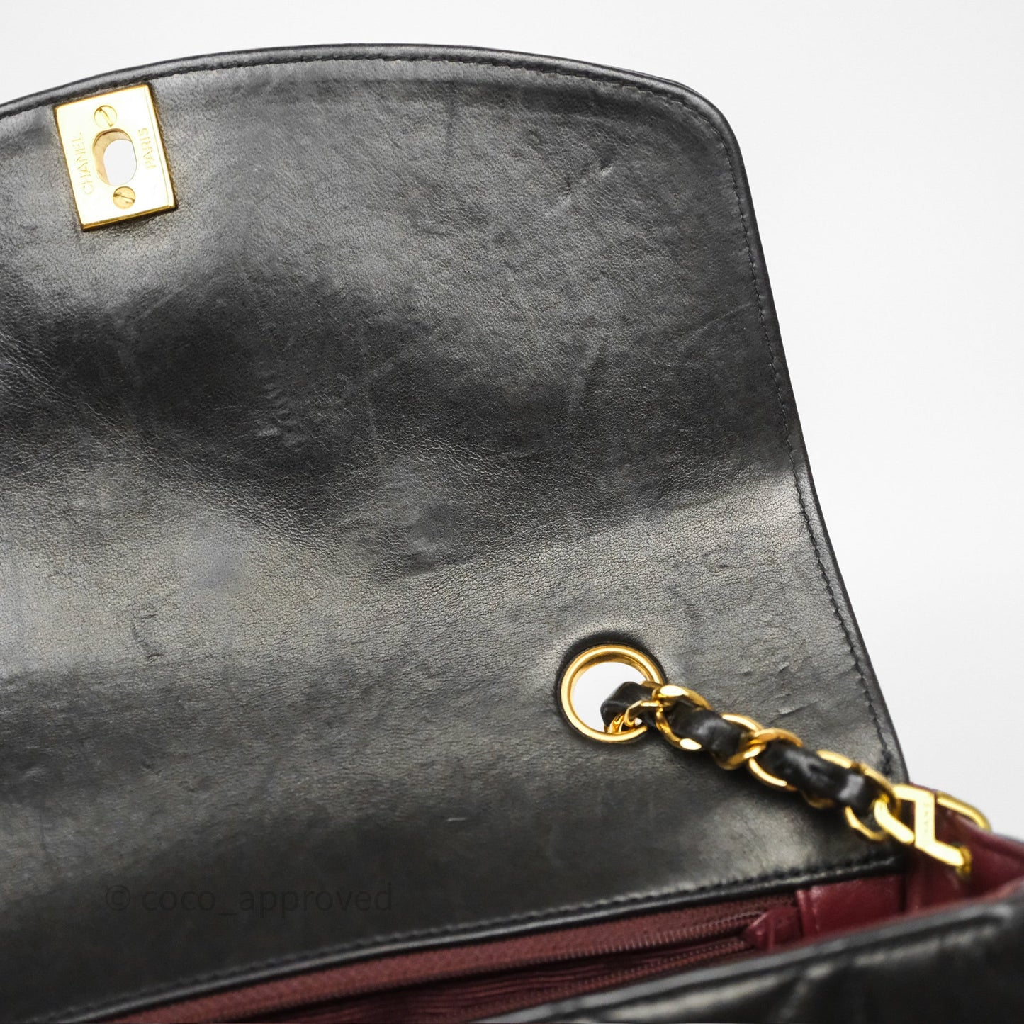 Chanel Vintage Small Diana Bag Quilted Black Lambskin 24K Gold Hardware