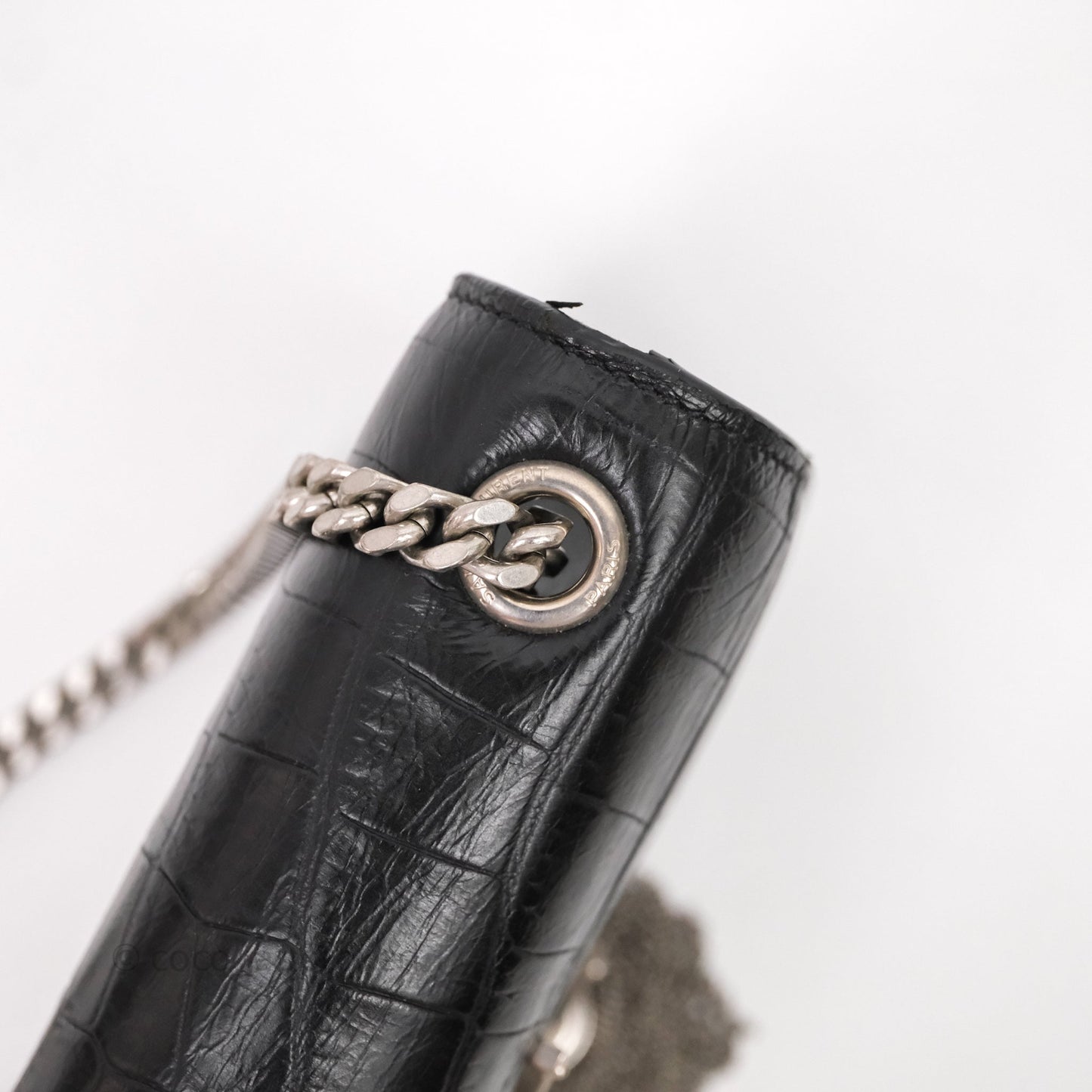 Saint Laurent Kate Tassel Bag Black Silver Hardware