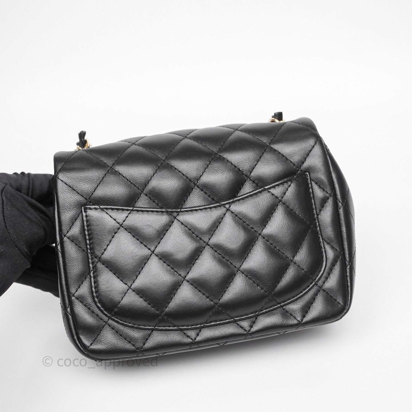 Chanel Mini Square Black Lambskin Gold Hardware