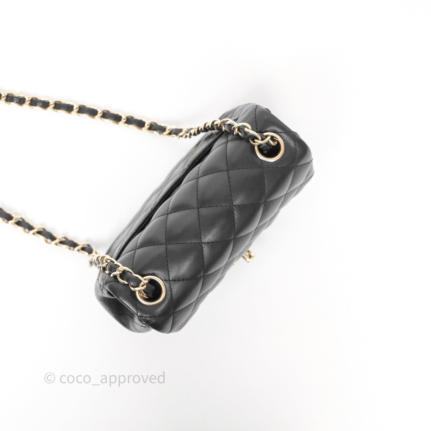 Chanel Mini Square Black Lambskin Gold Hardware