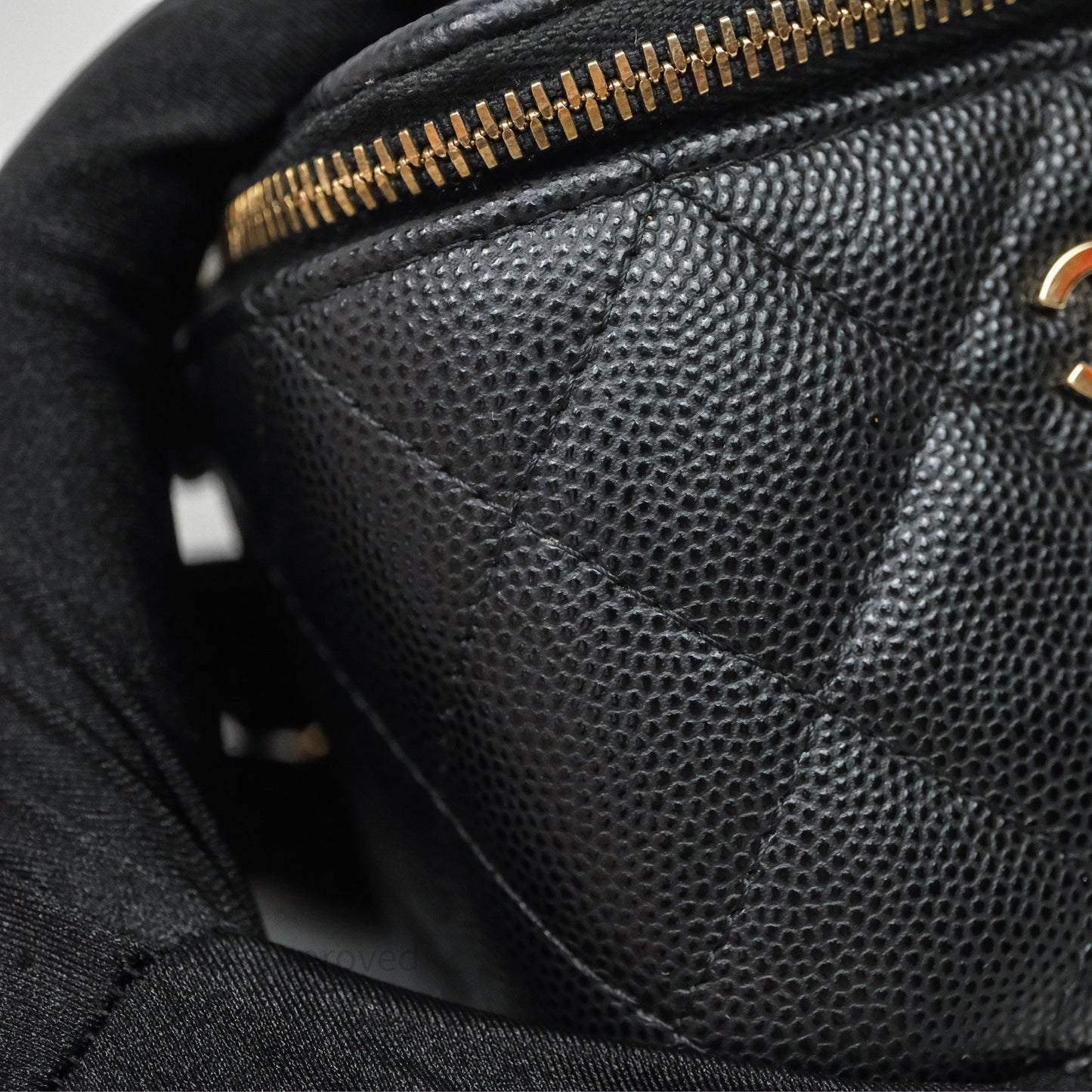Chanel Mini Vanity With Chain Black Caviar Gold Hardware