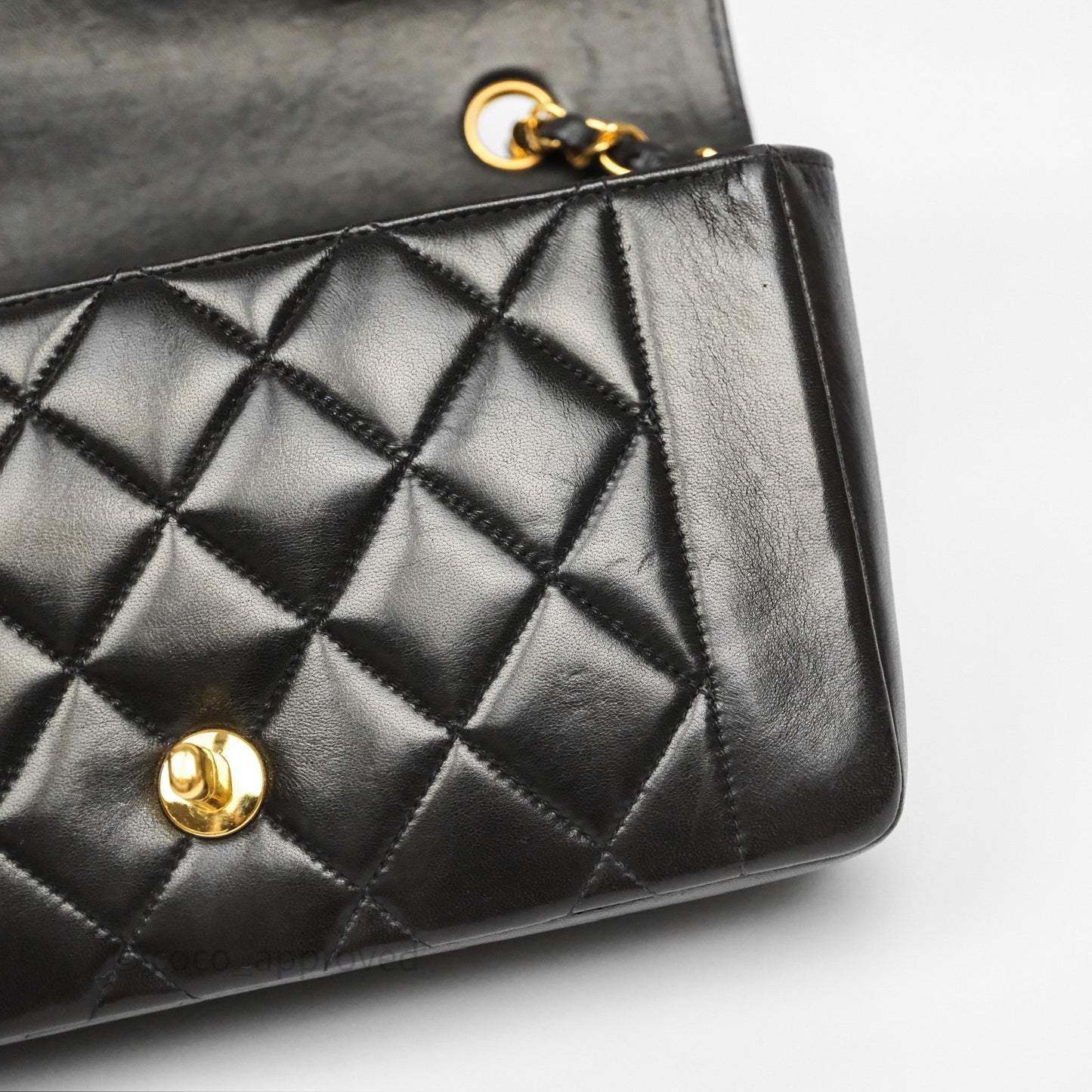 Chanel Vintage Small Diana Bag Quilted Black Lambskin 24K Gold Hardware
