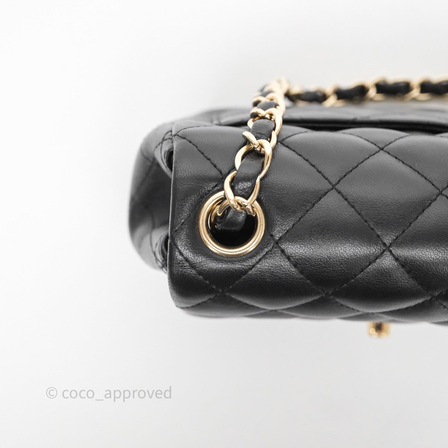 Chanel Mini Square Black Lambskin Gold Hardware