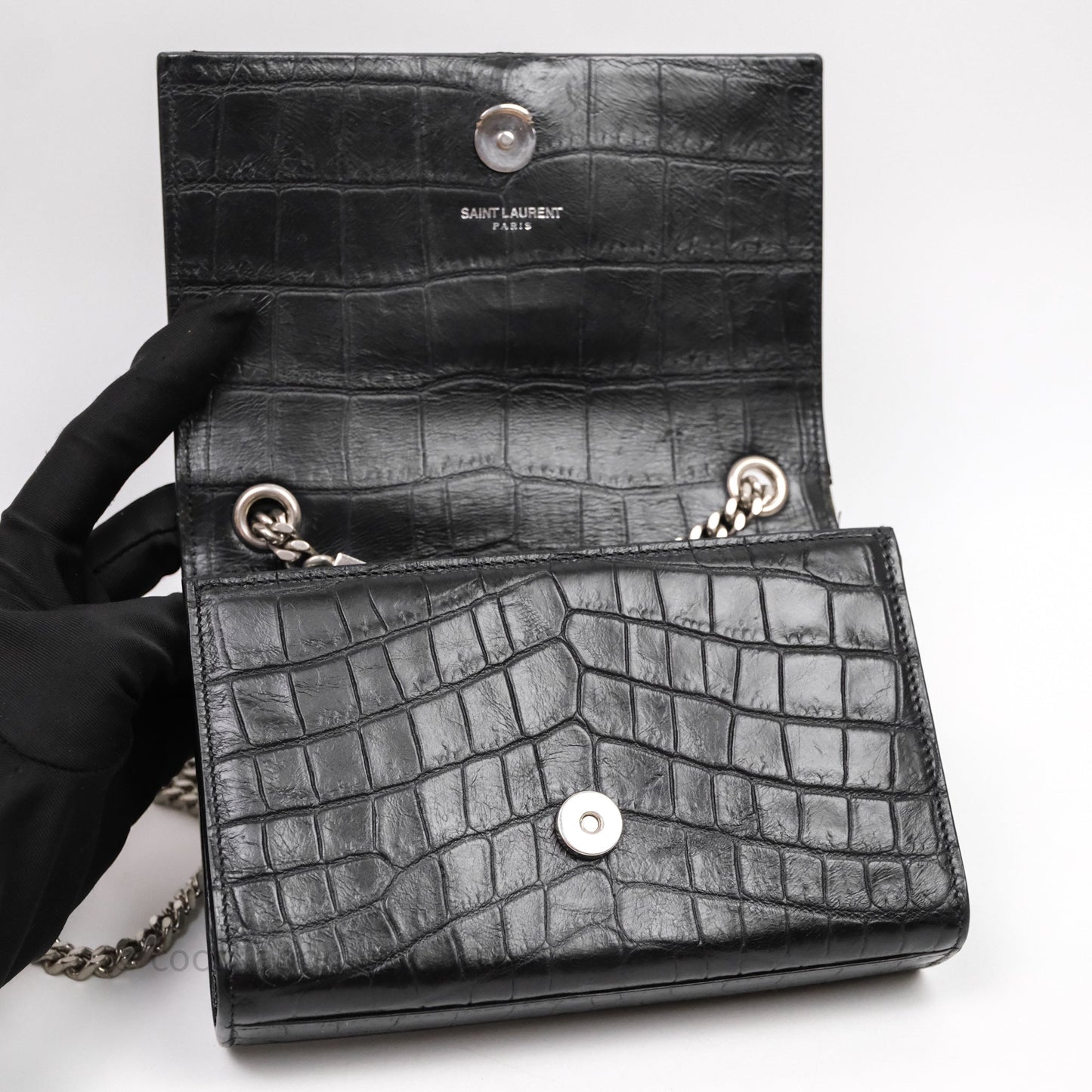 Saint Laurent Kate Tassel Bag Black Silver Hardware