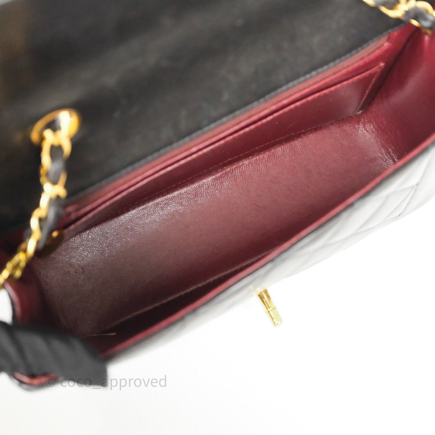 Chanel Vintage Small Diana Bag Quilted Black Lambskin 24K Gold Hardware