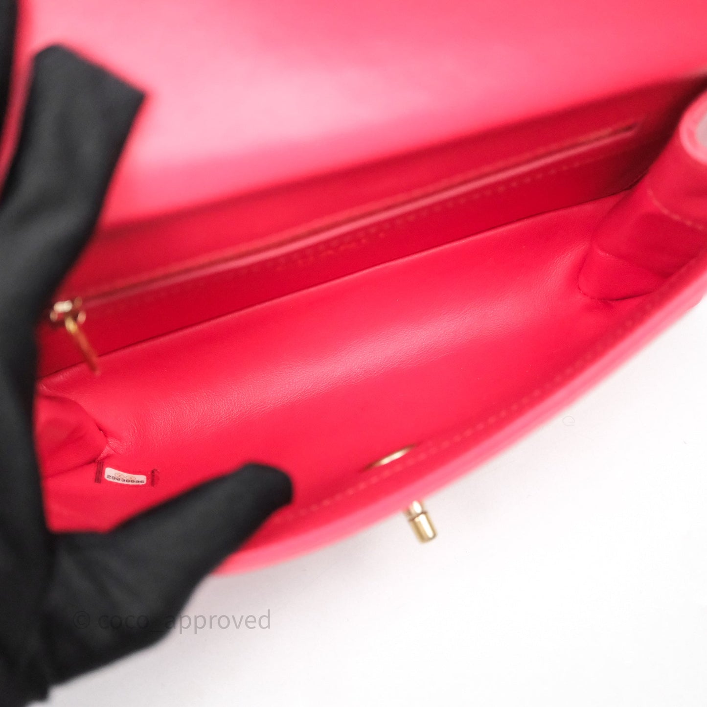 Chanel Small Coco Luxe Flap Bag Red Calfskin Aged Gold Hardware
