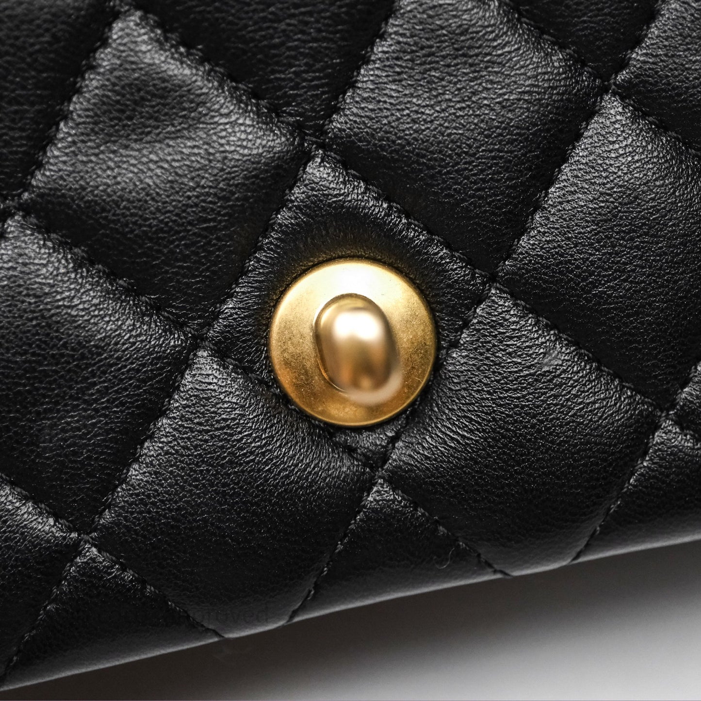 Chanel Pearl Crush Mini Square Quilted Black Lambskin Aged Gold Hardware