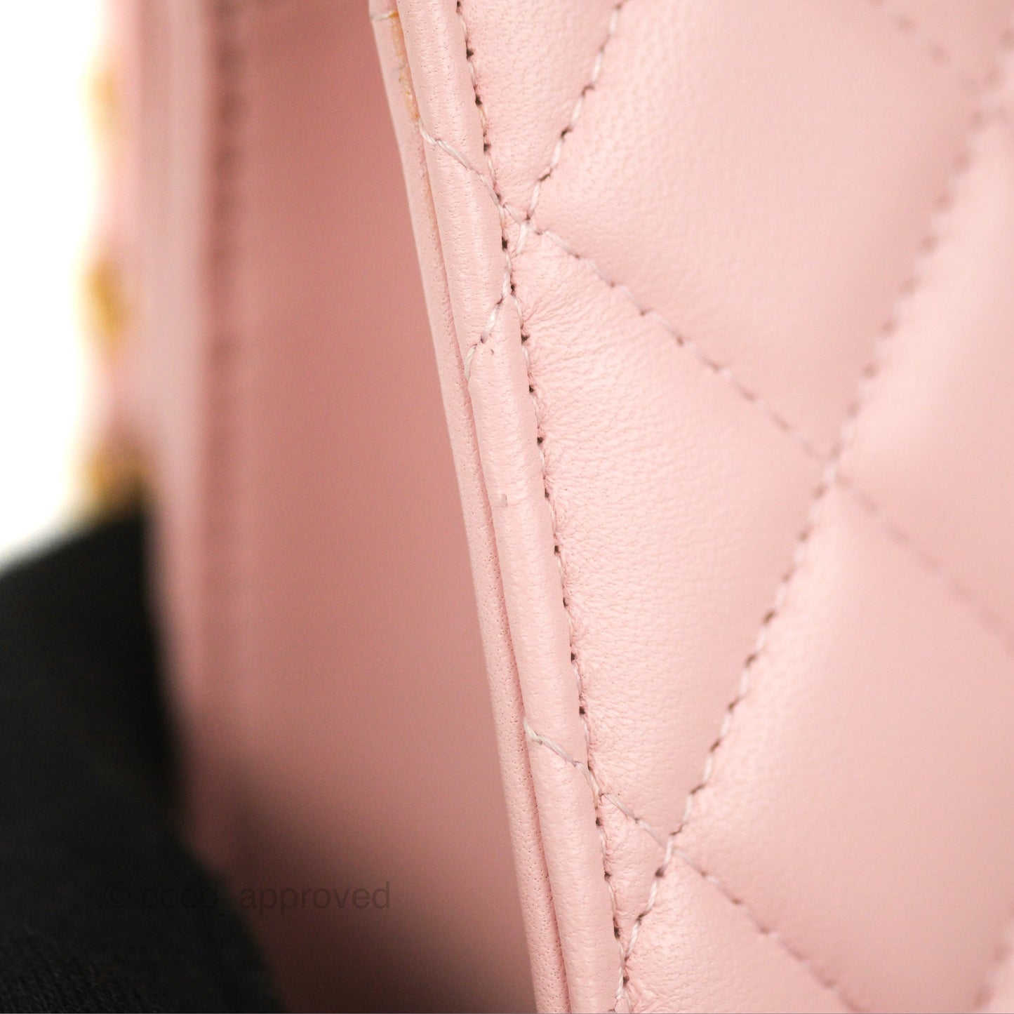 Chanel Enamel Top Handle Clutch with Chain Pink Lambskin Aged Gold Hardware 22B