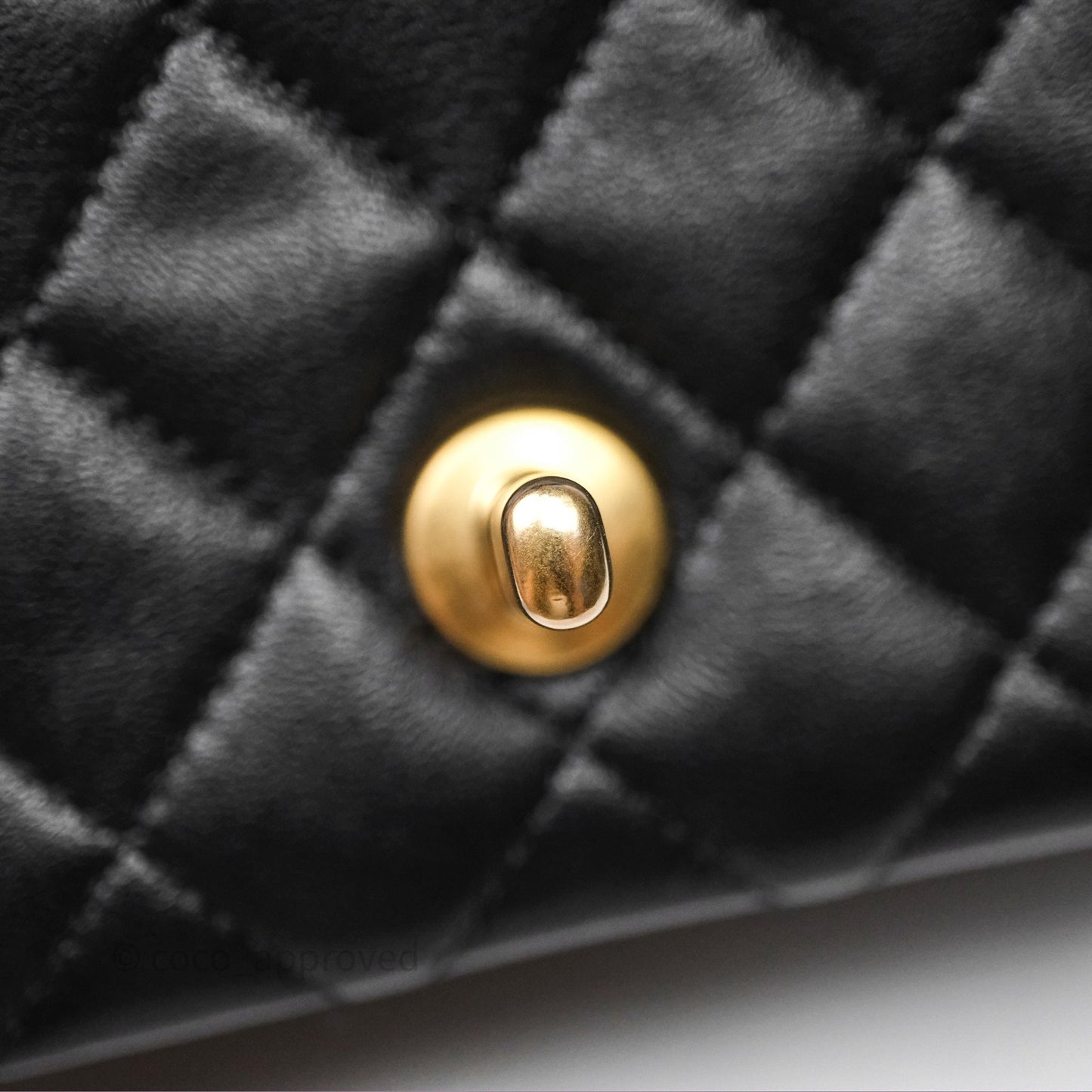 Chanel Pearl Crush Mini Square Quilted Black Lambskin Aged Gold Hardware