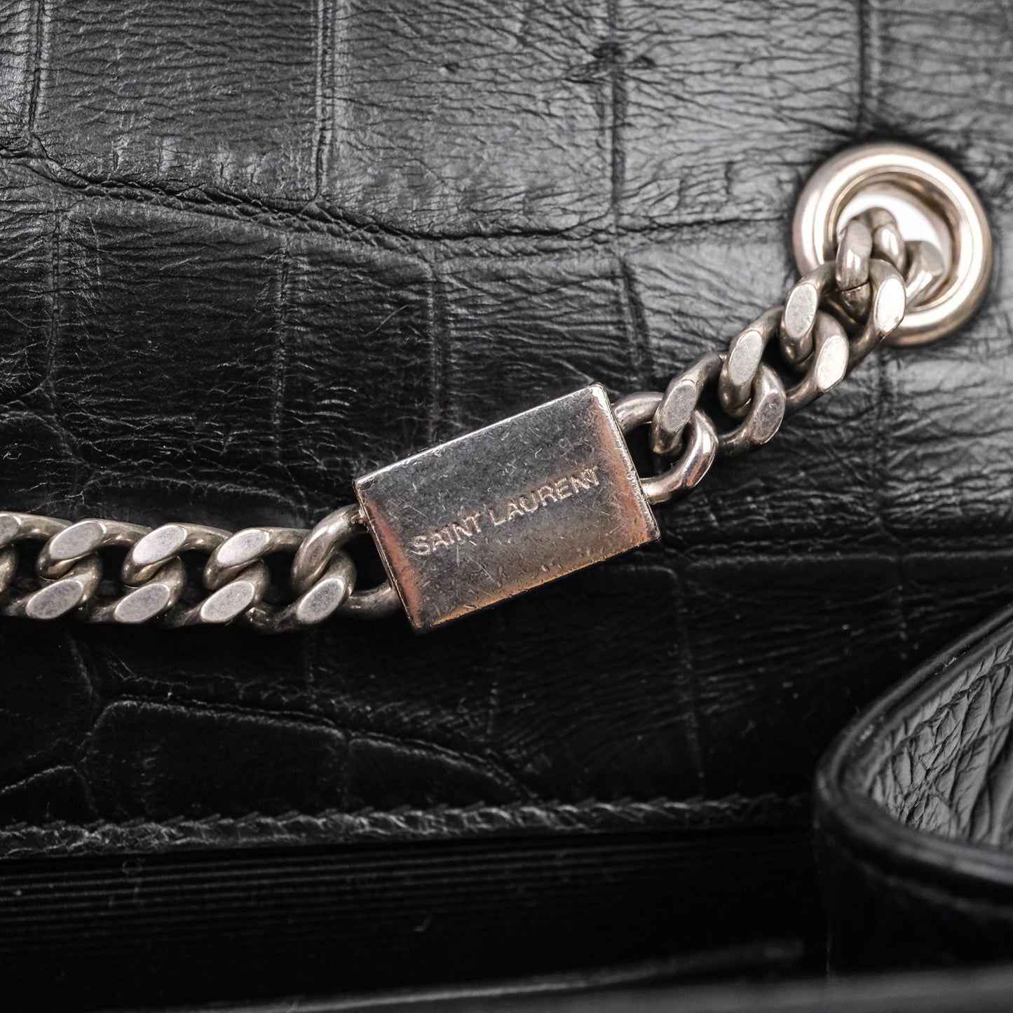 Saint Laurent Kate Tassel Bag Black Silver Hardware