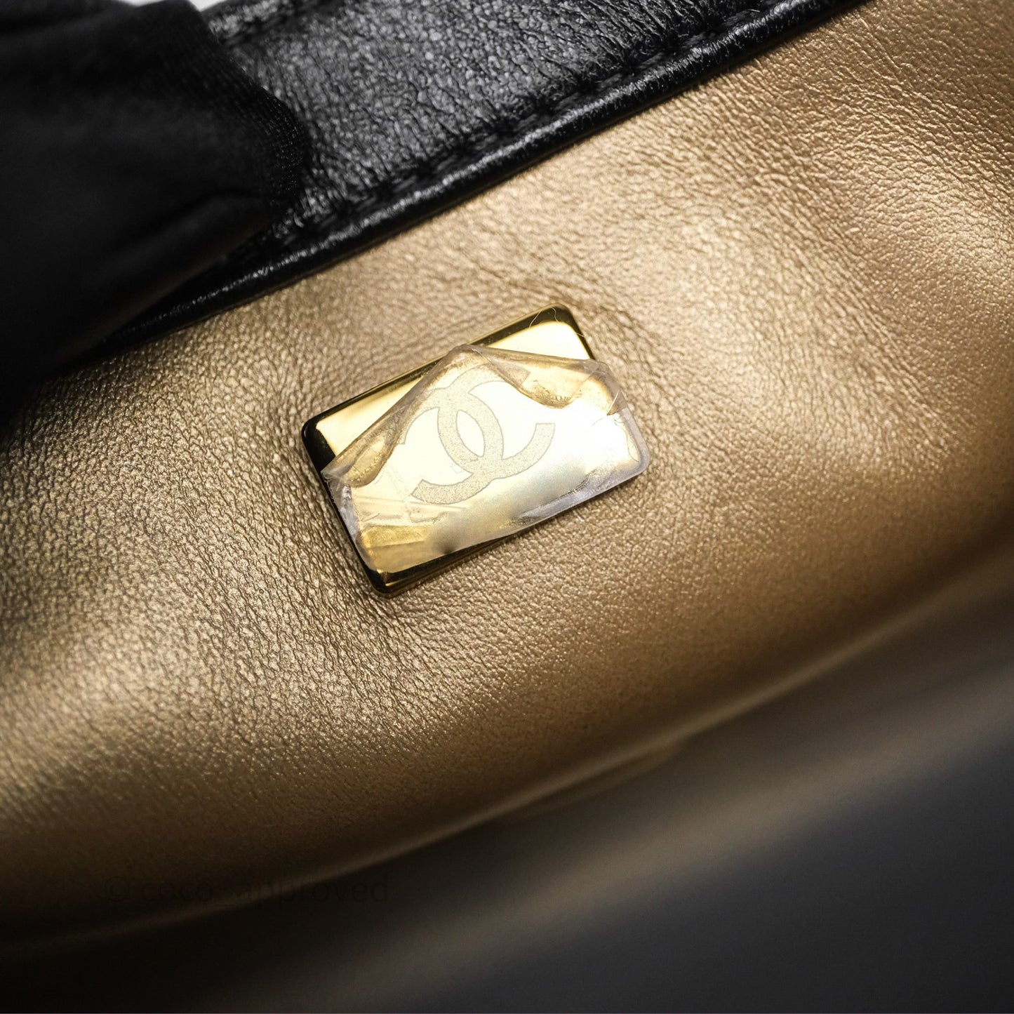 Chanel Pearl Crush Mini Square Quilted Black Lambskin Aged Gold Hardware