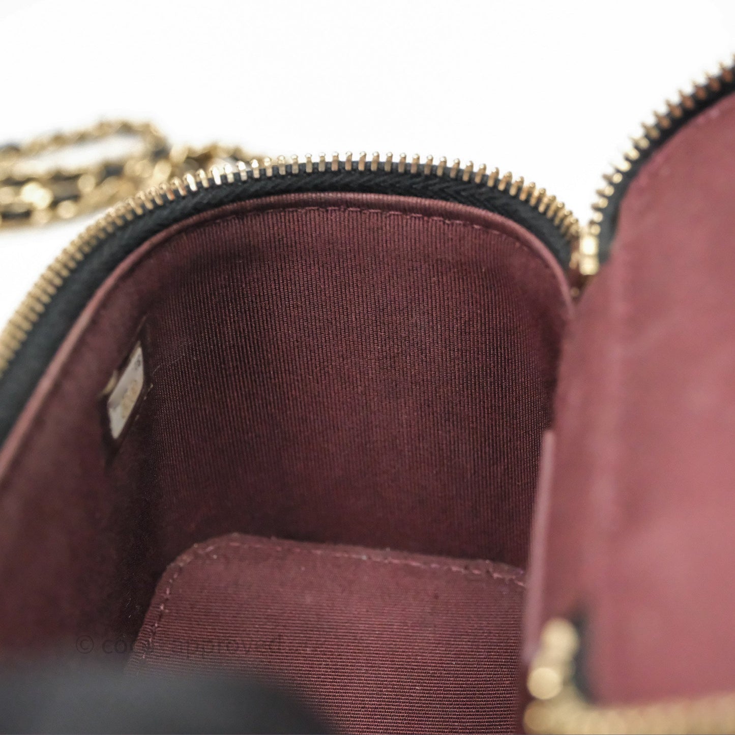 Chanel Mini Vanity With Chain Black Caviar Gold Hardware
