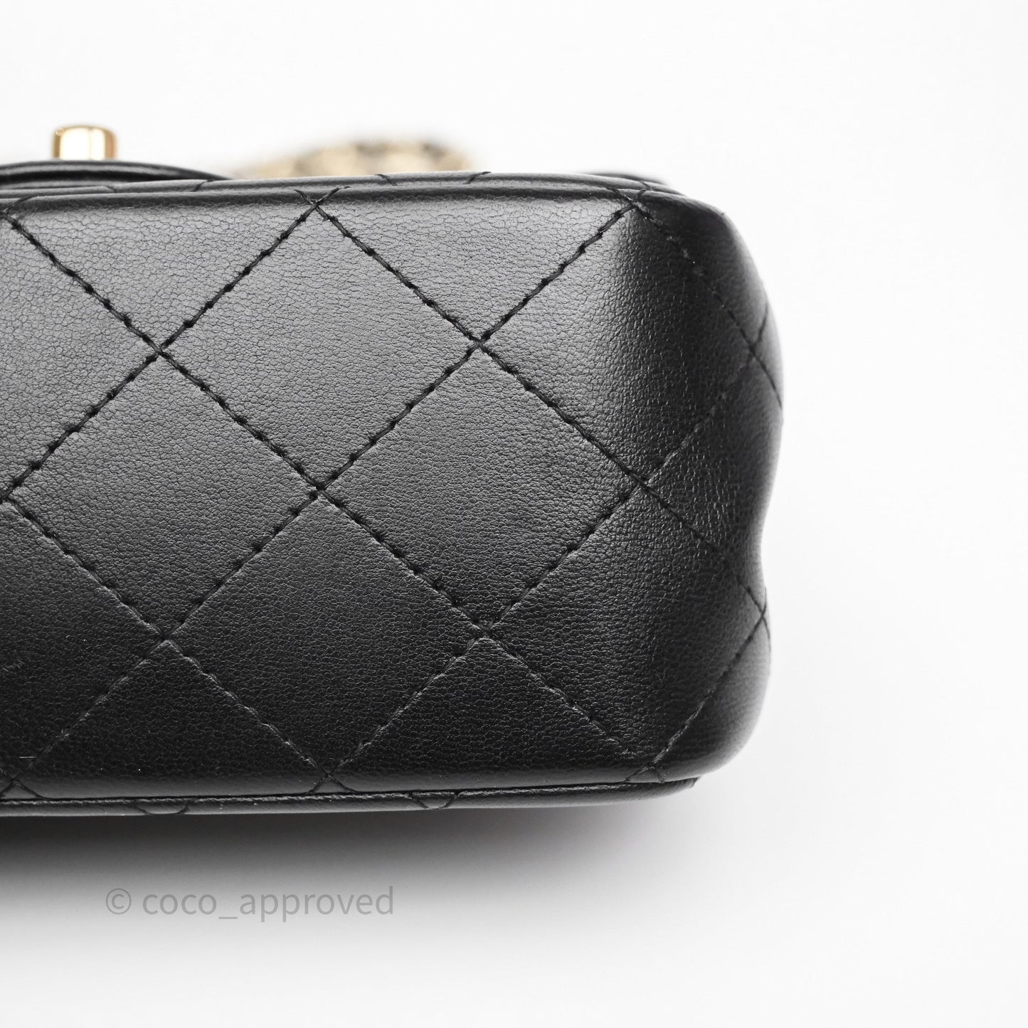 Chanel Mini Square Black Lambskin Gold Hardware